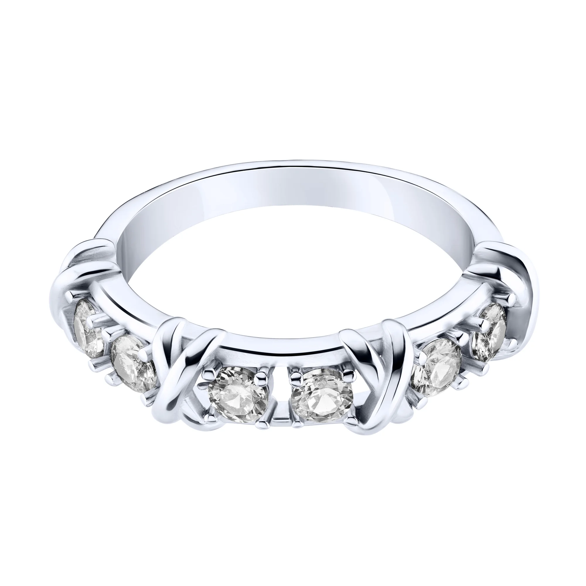 Серебряное кольцо с фианитами - 2225279 - 2
