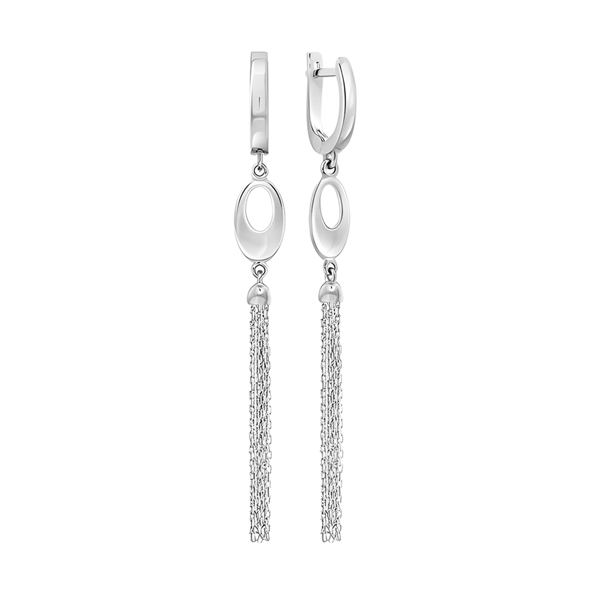 Срібні сережки з підвісами - 407881 – зображення 1