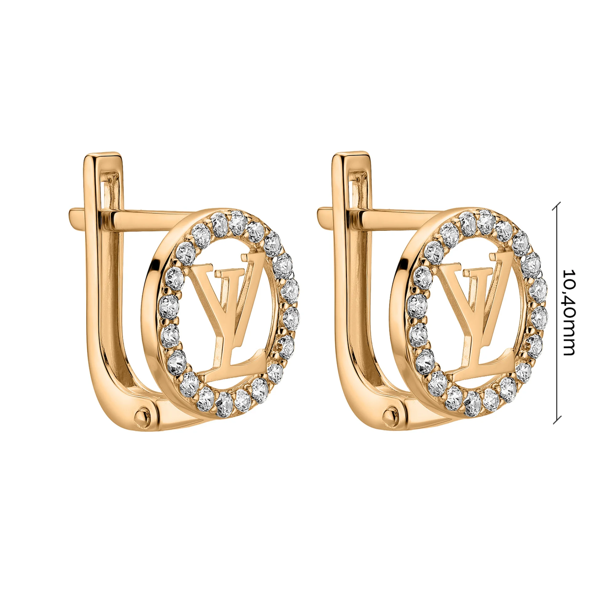 Серьги из красного золота с фианитами  - 2230219 - 2