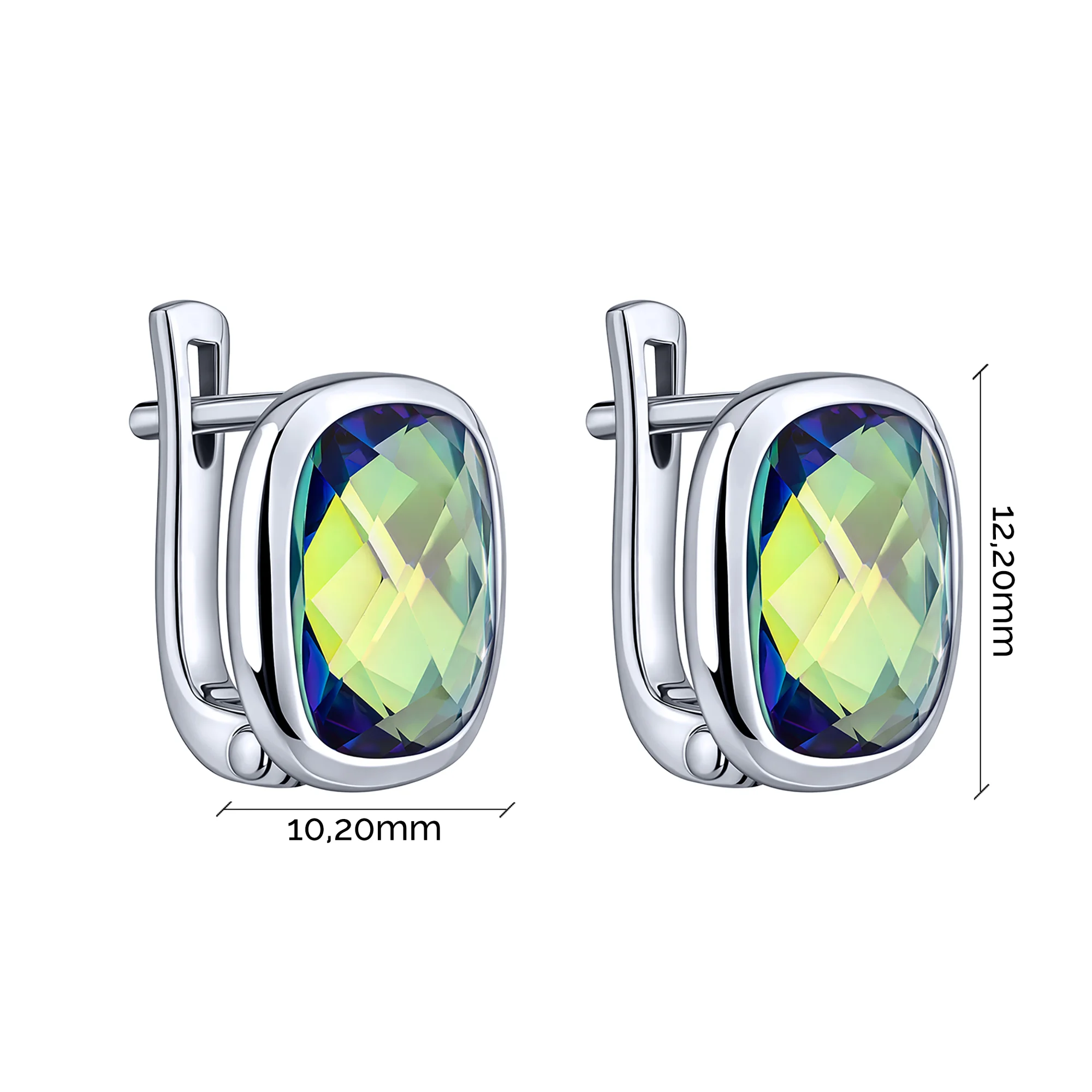 Сережки из серебра с мистик топазом - 2263951 - 3