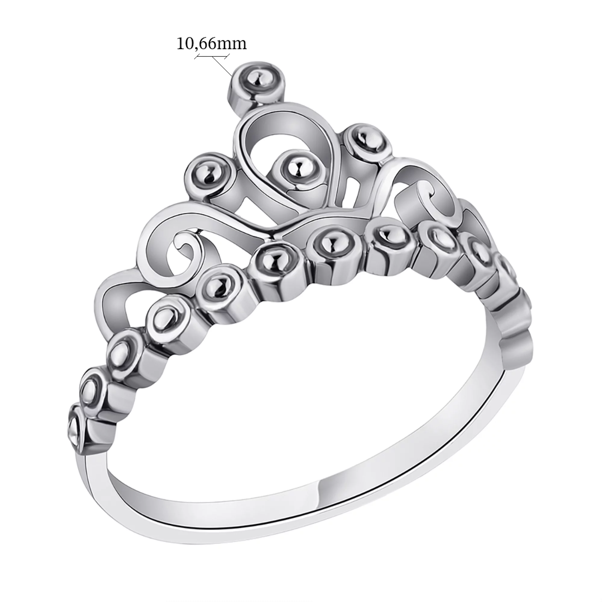 Серебряное кольцо "Корона" - 1306330 – изображение 2