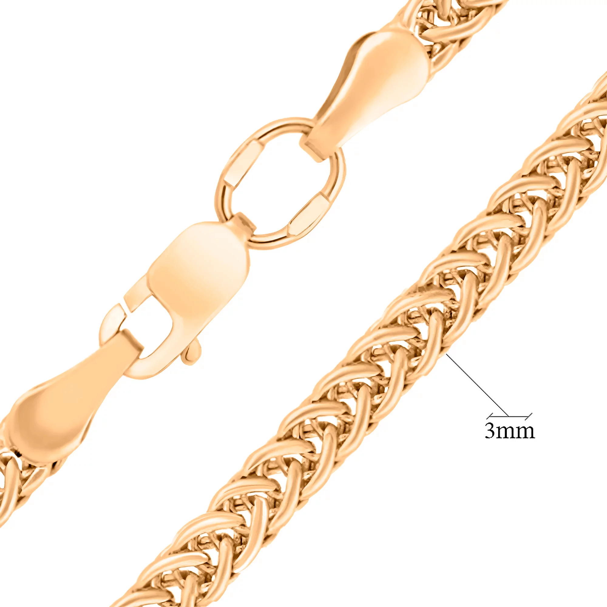 Золотая цепочка плетение колосок - 648518 – изображение 2