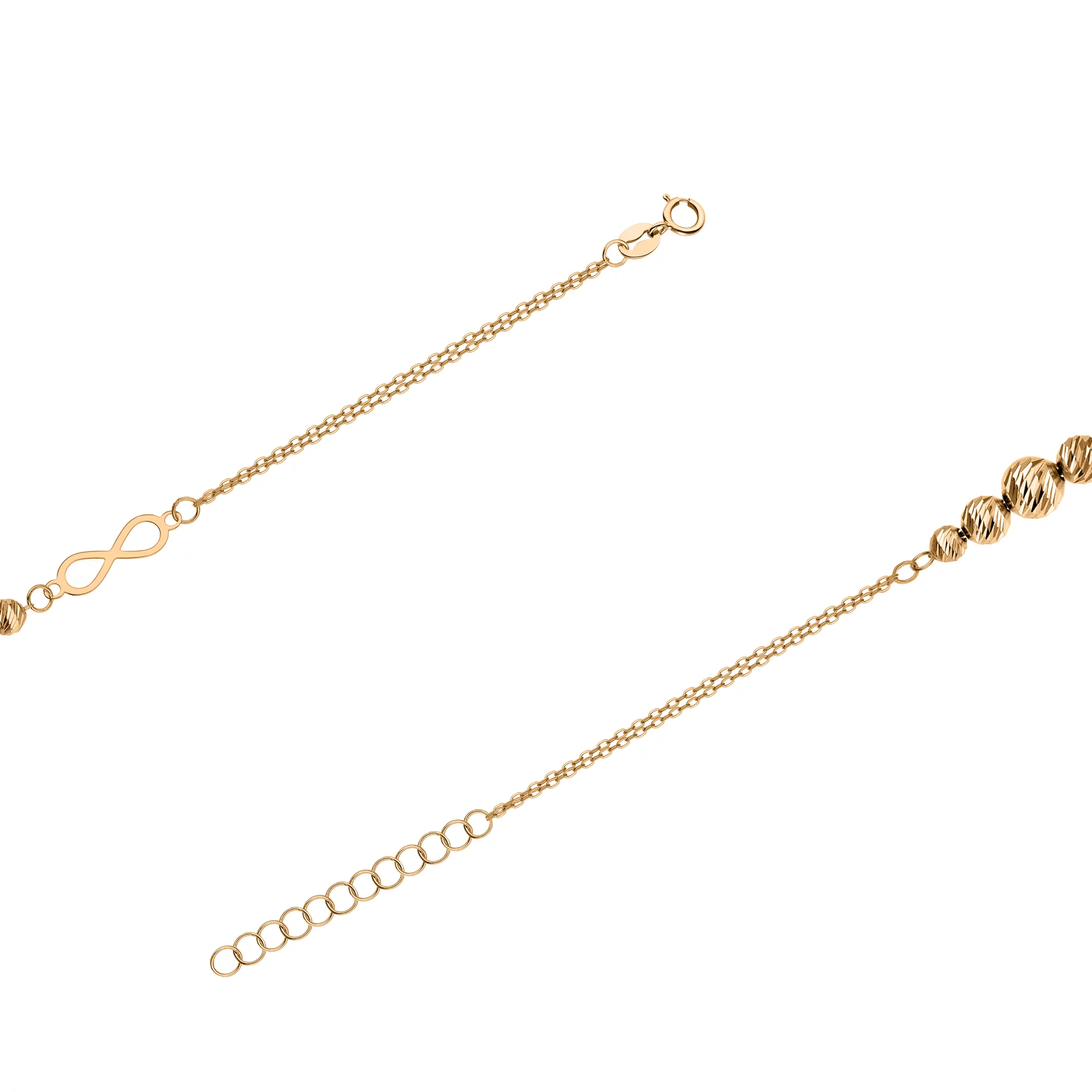 Золотой браслет "Бесконечность" с алмазной гранью плетение якорь - 1640851 – изображение 1