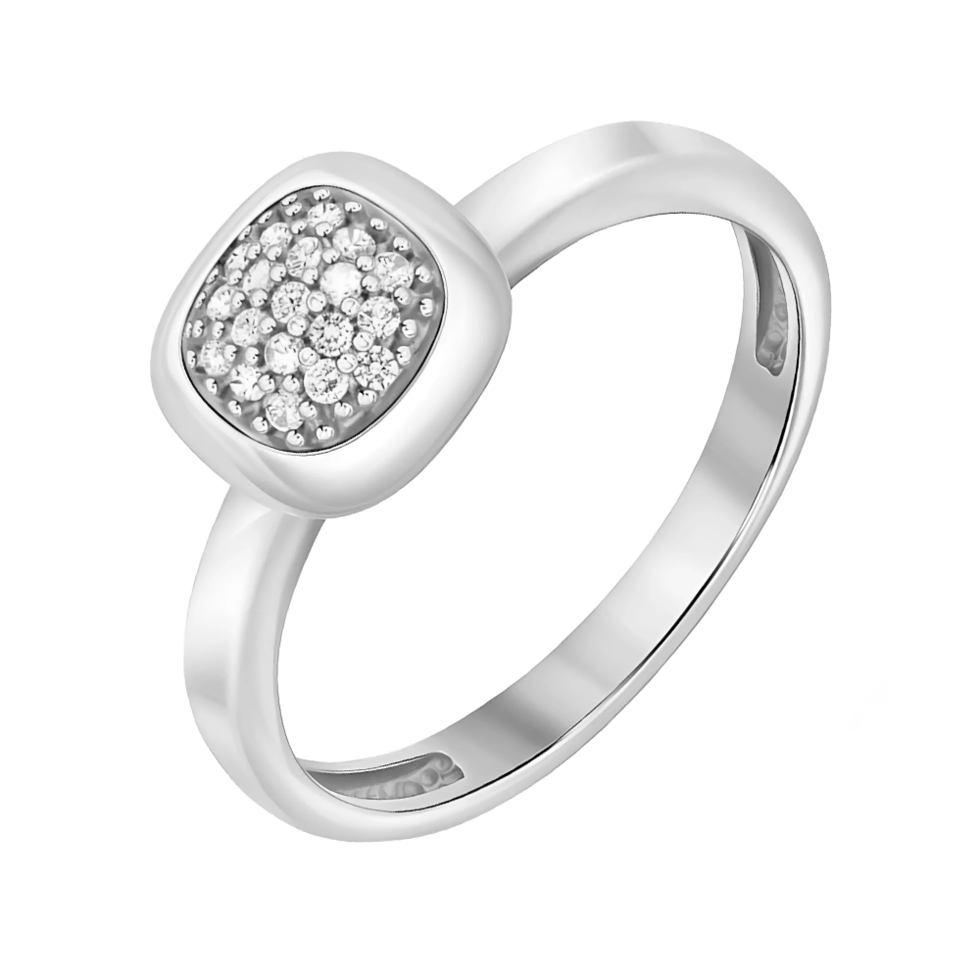 Серебряное кольцо с фианитами - 474157 - 1