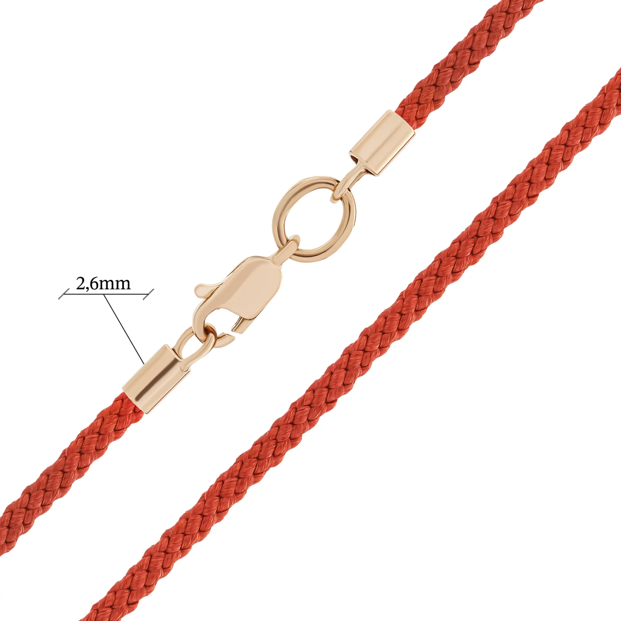 Красный вощеный шнурок с золотой застежкой - 1577223 – изображение 2