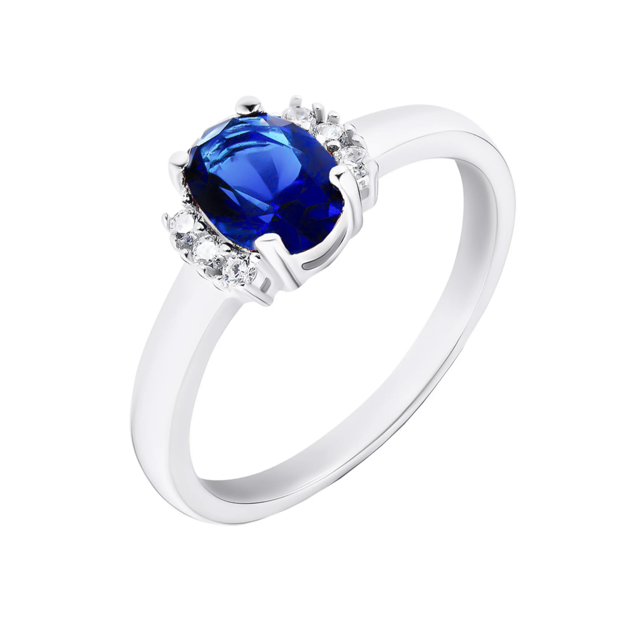 Кольцо в серебре с фианитами - 1591903 - 1