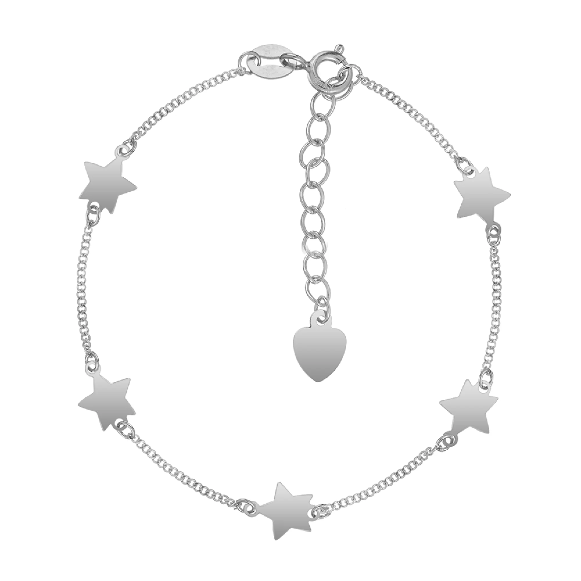 Браслет из серебра "Звездочки" плетение панцирное - 1551105 – изображение 1