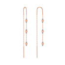 Серьги-протяжки "Геометрия" из комбинированного золота с алмазной гранью - 2297370