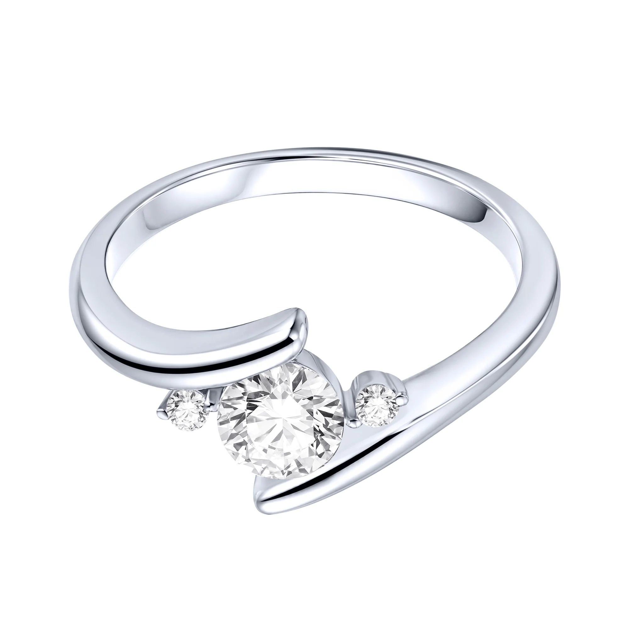 Серебряное кольцо с фианитами - 2279900 - 2