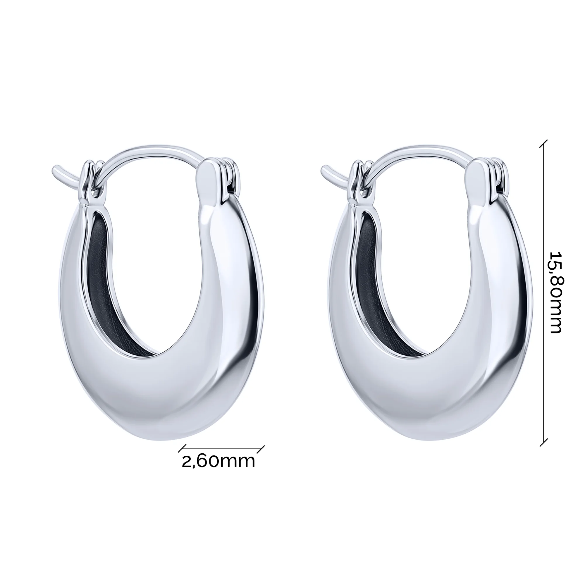 Серьги из серебра в стиле минимализм - 2170942 - 3