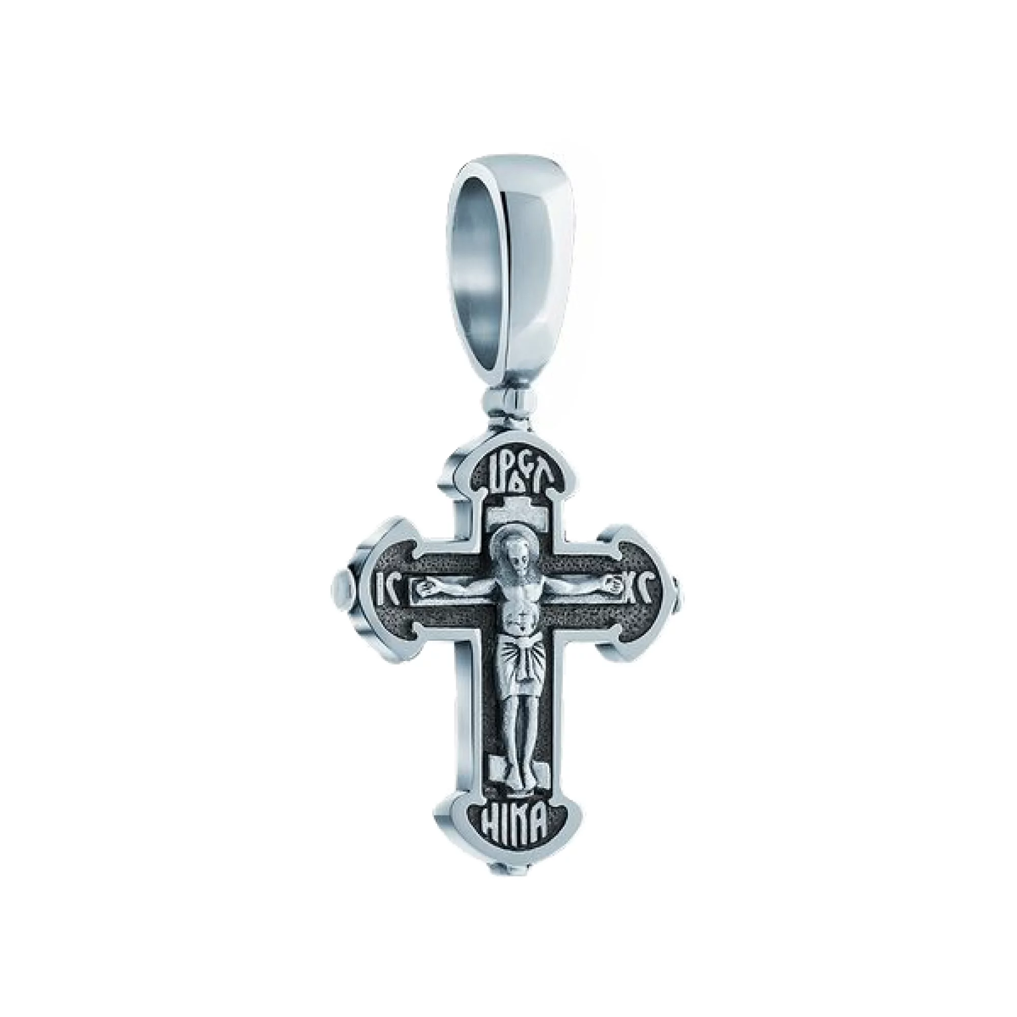 Крестик серебряный с чернением - 443497 – изображение 1