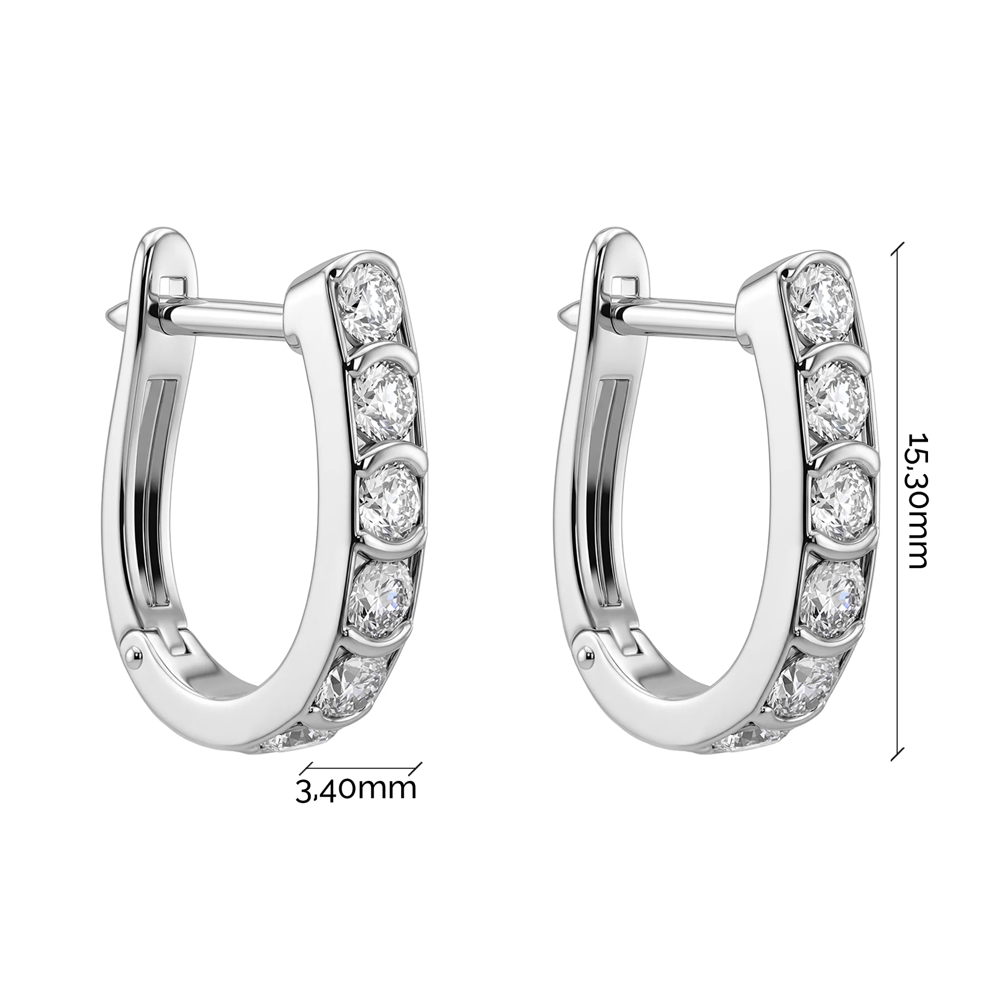 Серьги-дорожки из белого золота с бриллиантами  - 2217075 - 3