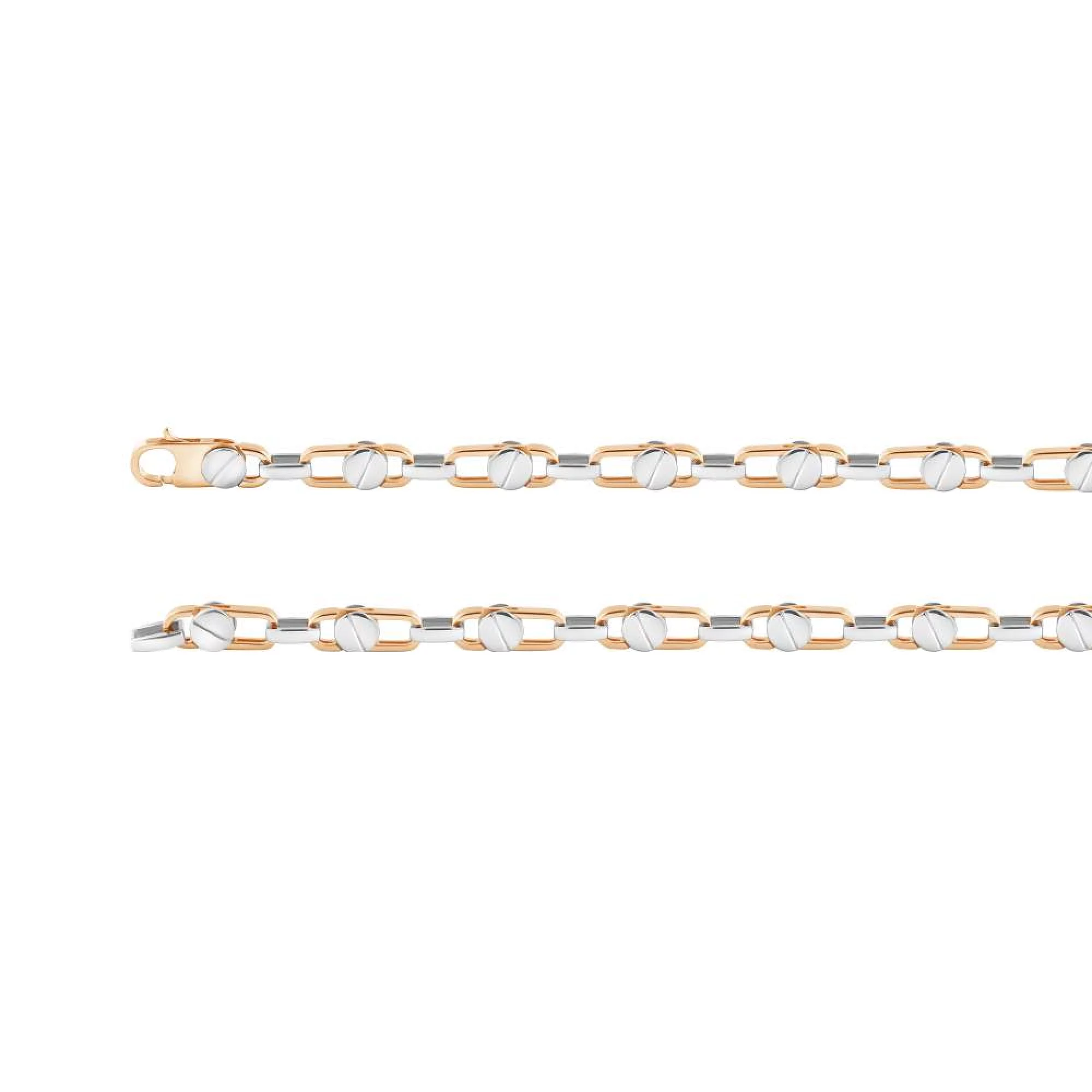 Цепочка из комбинированного золота с Якорным плетением - 694656 – изображение 1