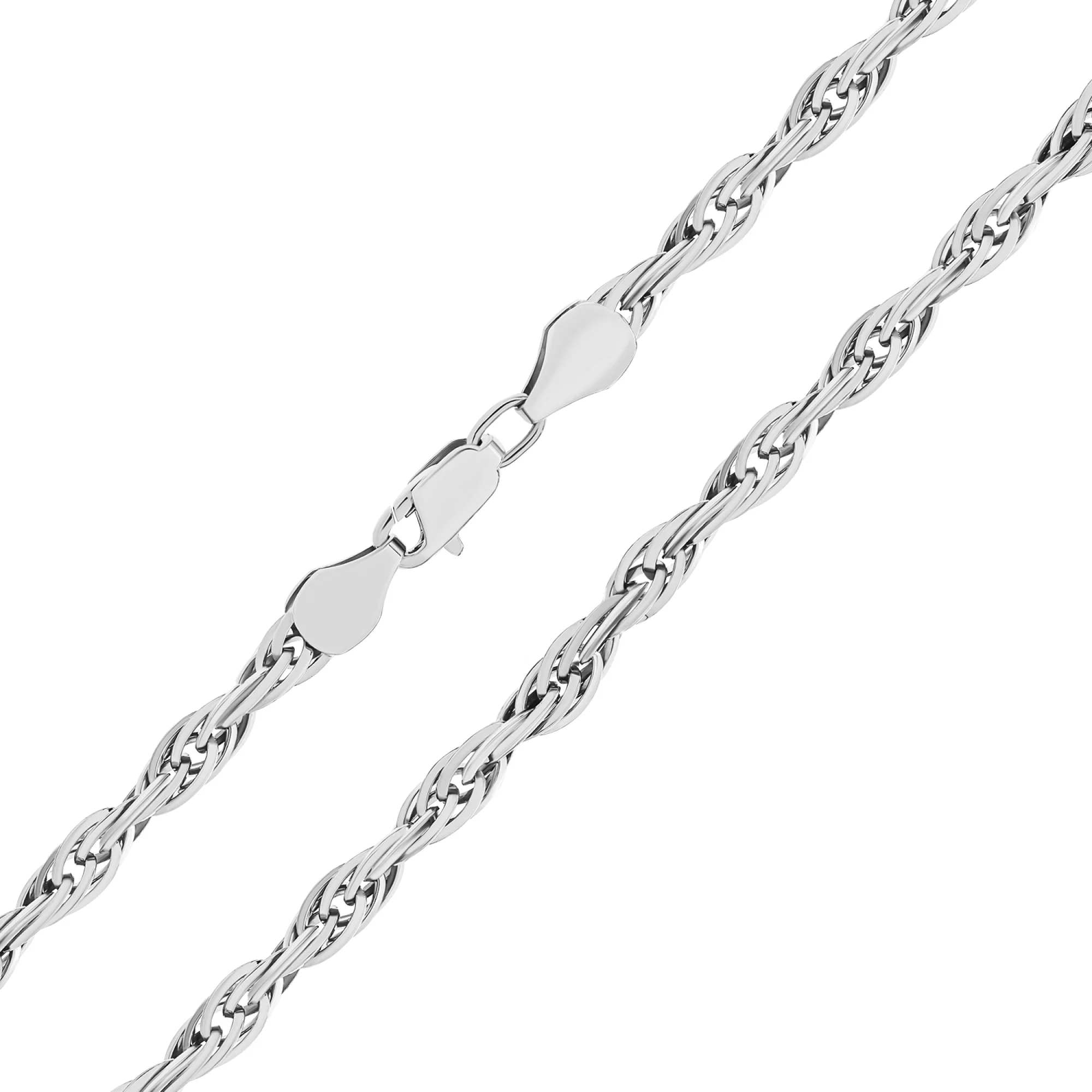 Срібний ланцюг з плетінням джгут - 971938 – зображення 1