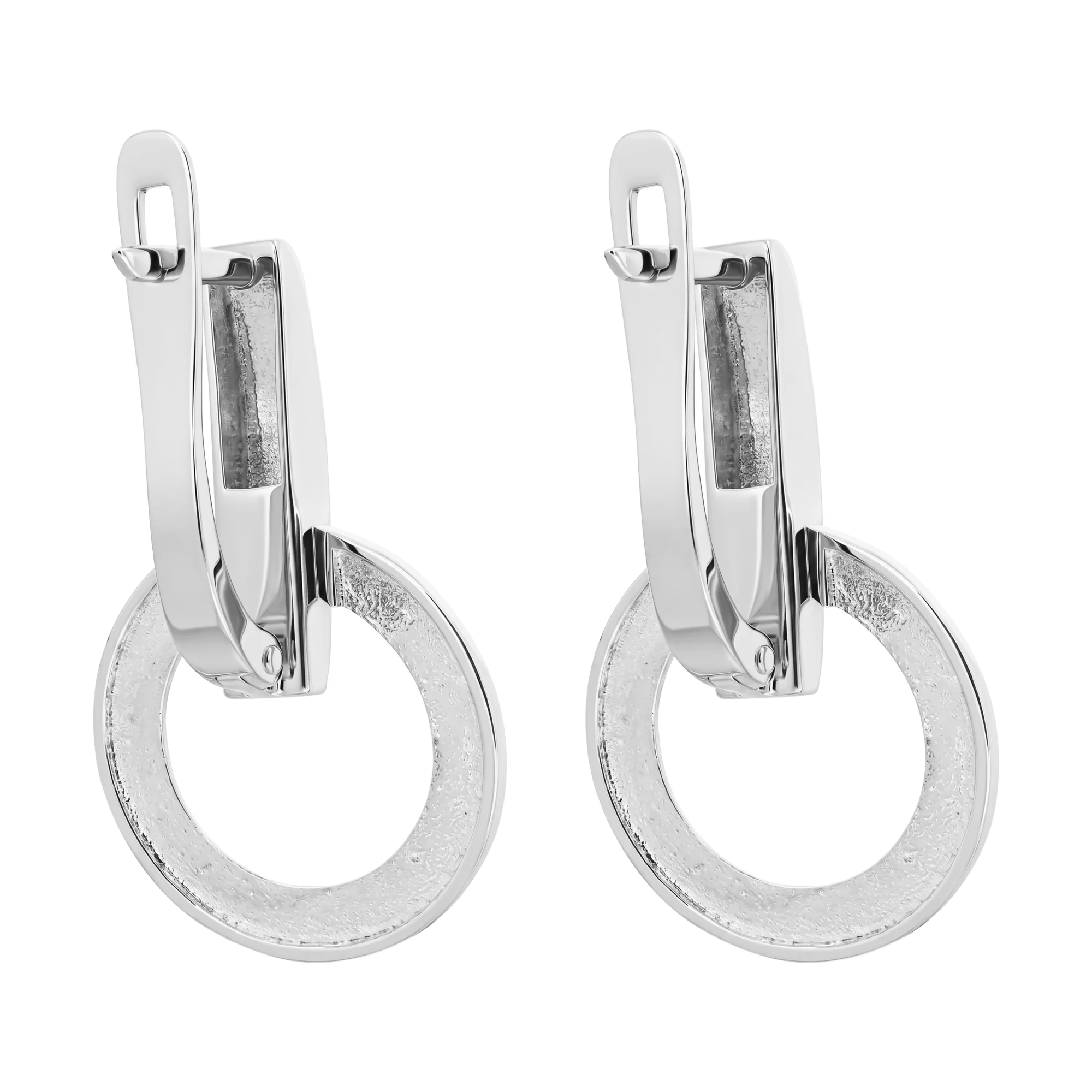 Серьги геометрической формы в белом золоте - 1595839 - 3