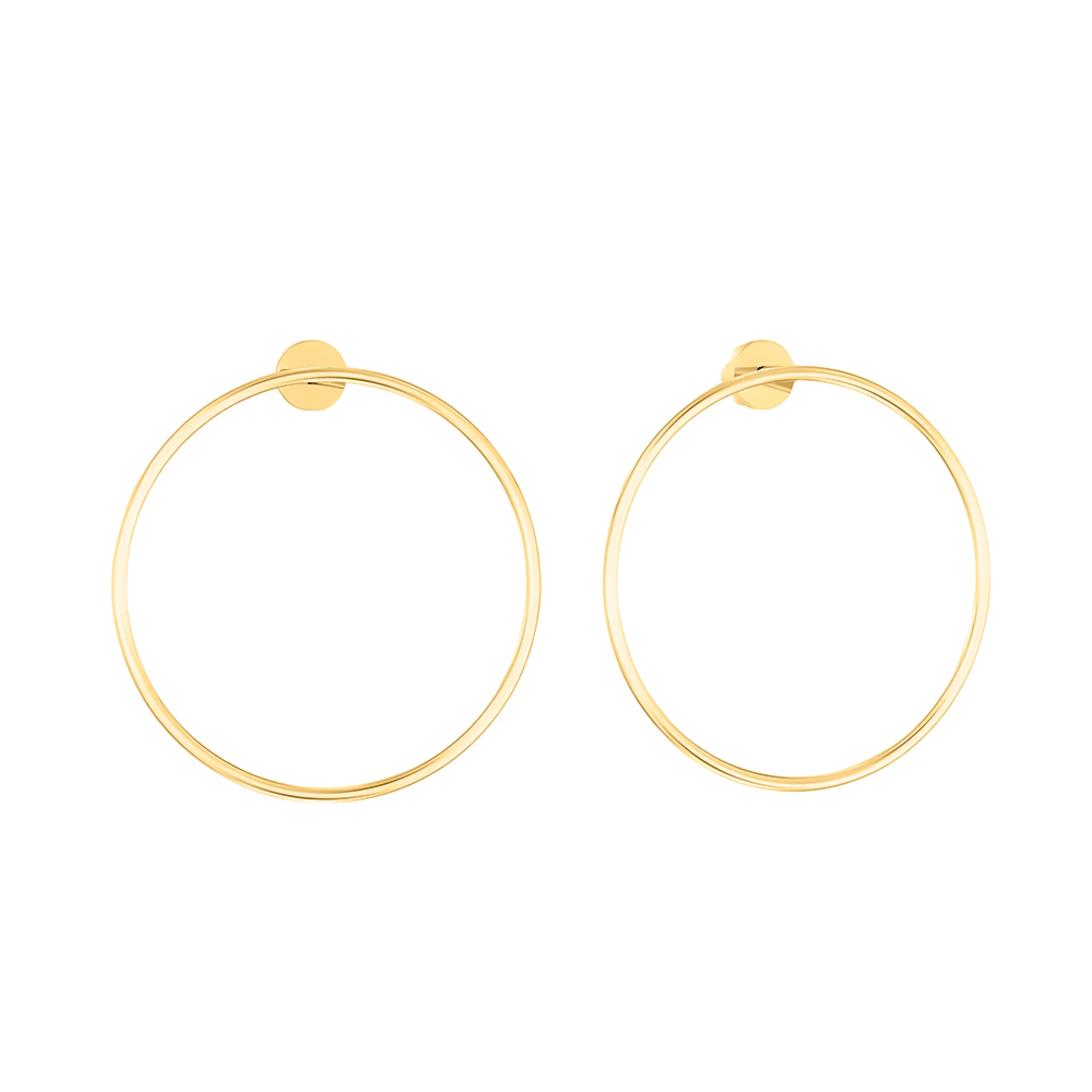 Сережки-гвоздики из лимонного золота "Кольца" - 964803 – изображение 1