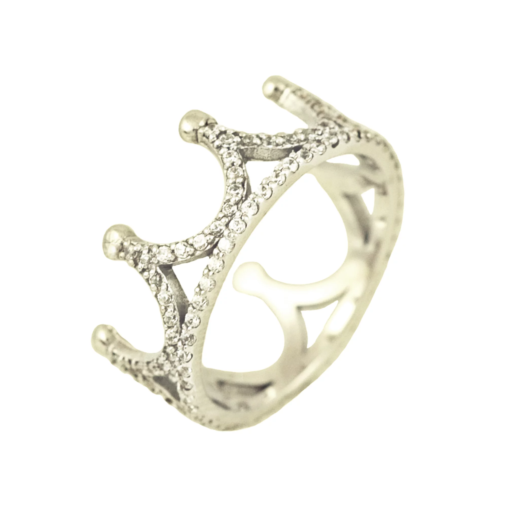 Золотое кольцо з фианитом Корона - 521437 – изображение 1