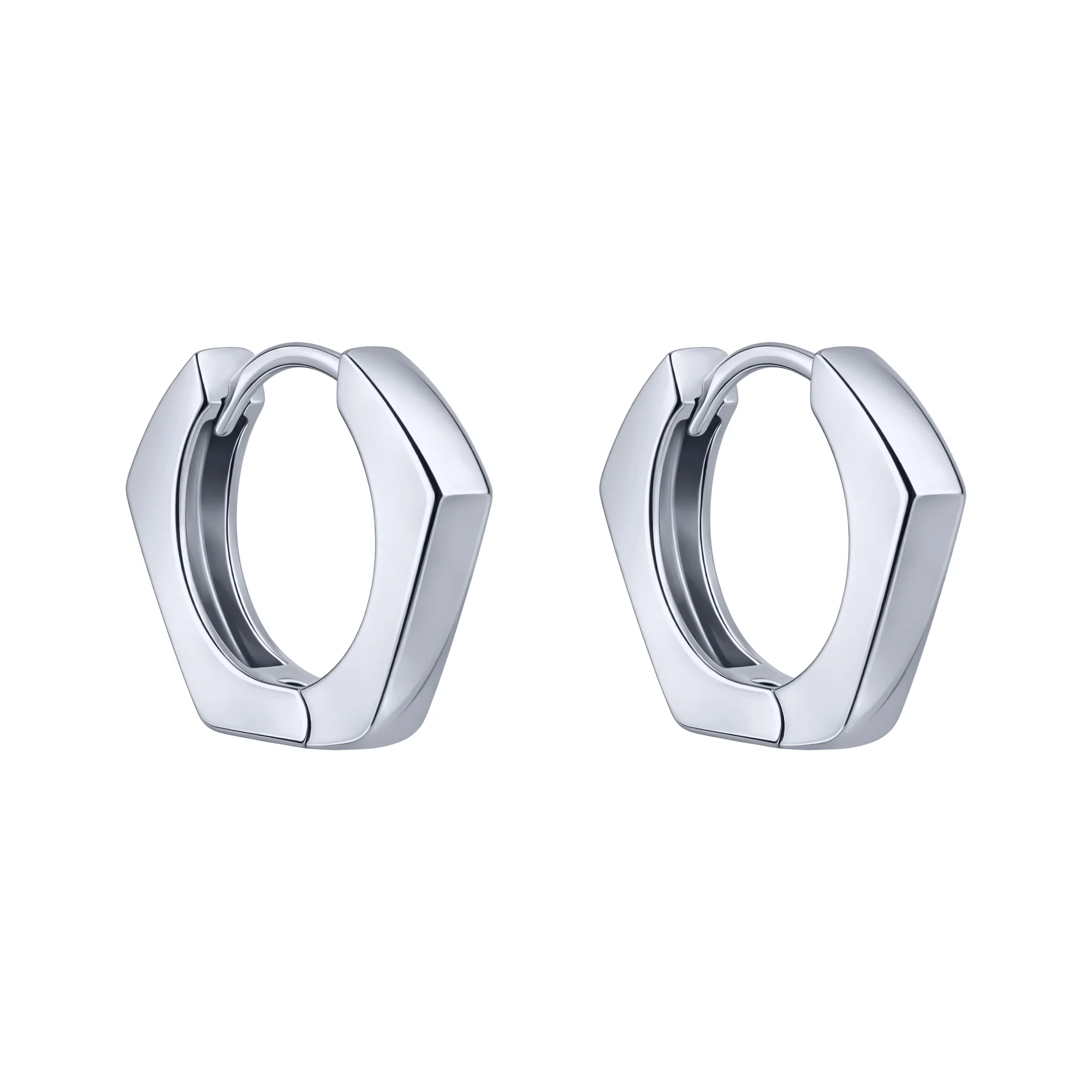 Серебряные серьги-кольца  - 2125602 - 1