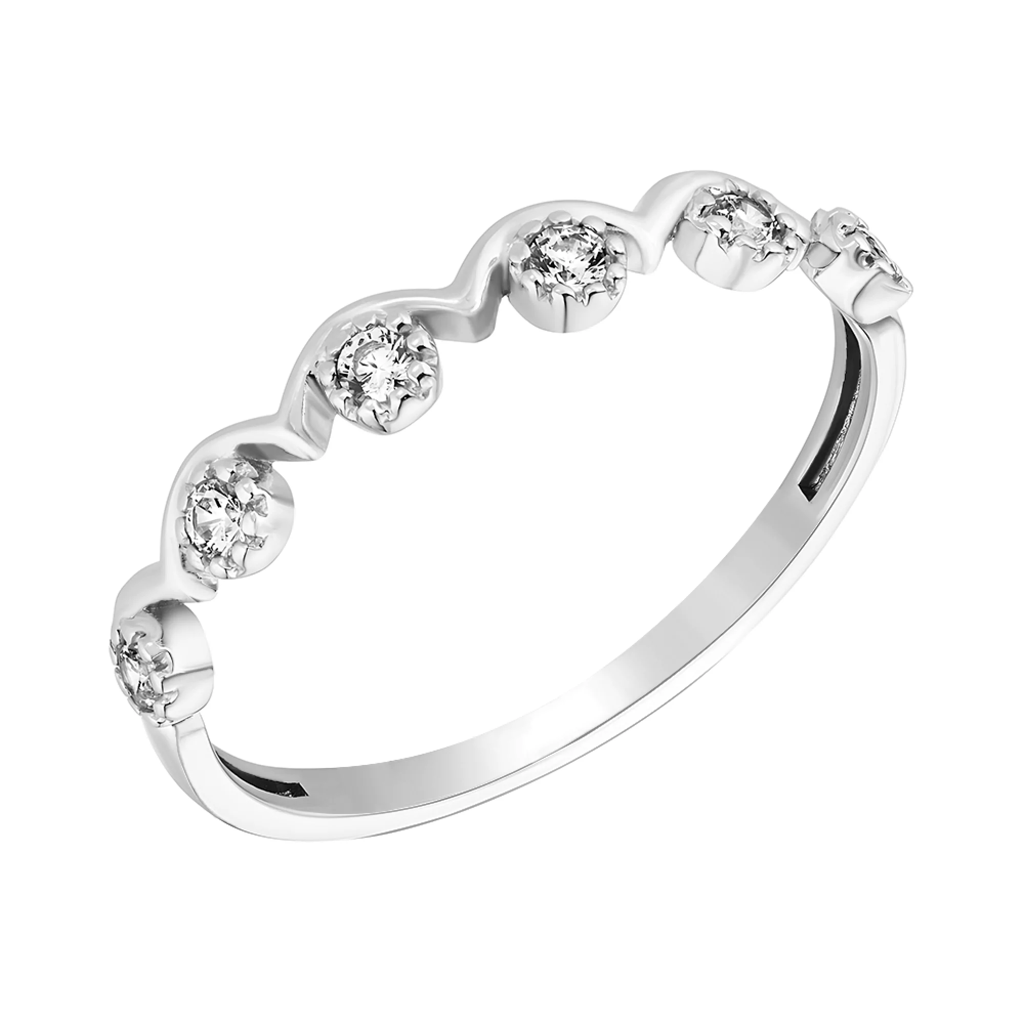 Кольцо из серебра с фианитами - 1562889 - 1