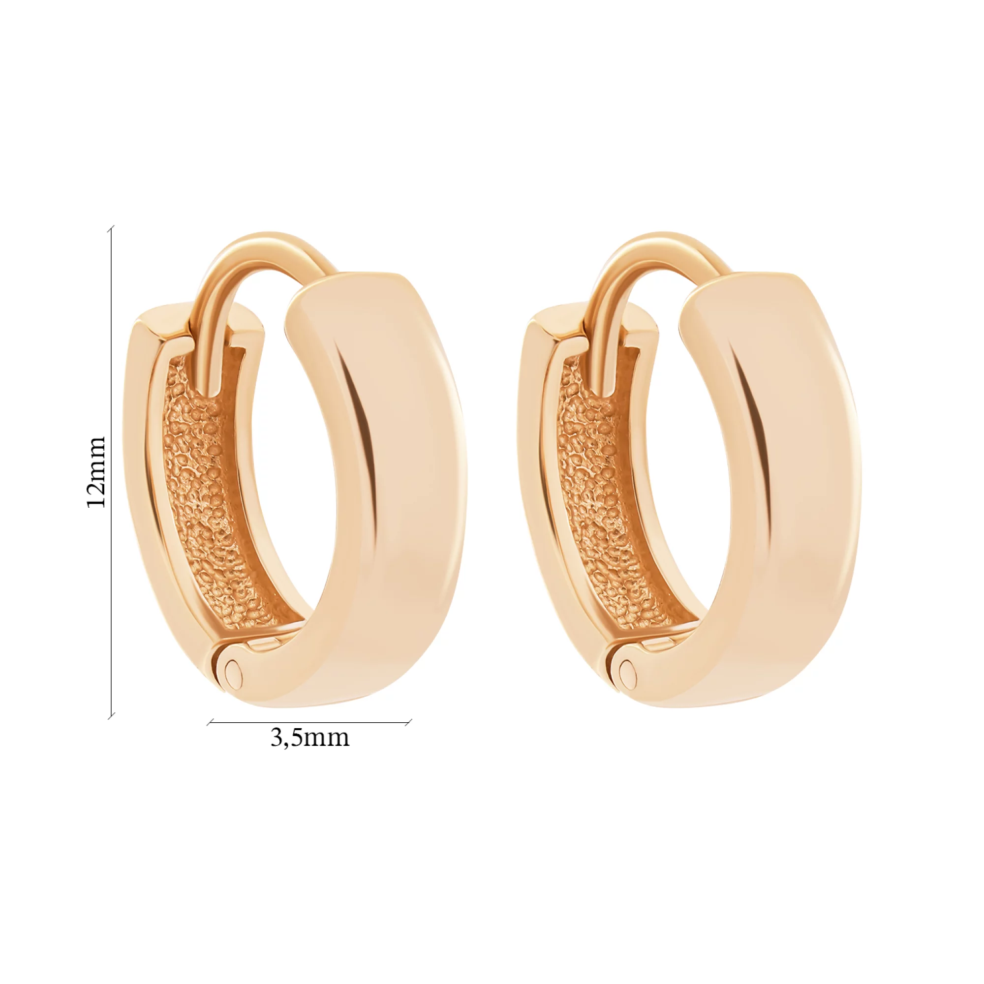 Сережки-кольца из красного золота - 1500052 – изображение 2