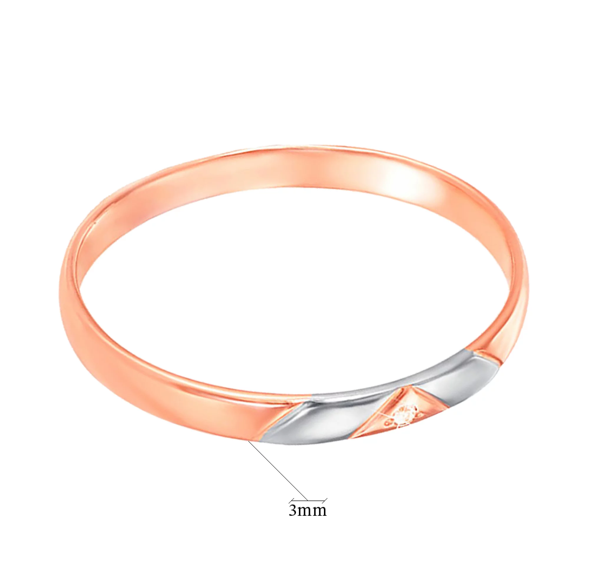 Обручальное кольцо с бриллиантом классическое - 547272 – изображение 2