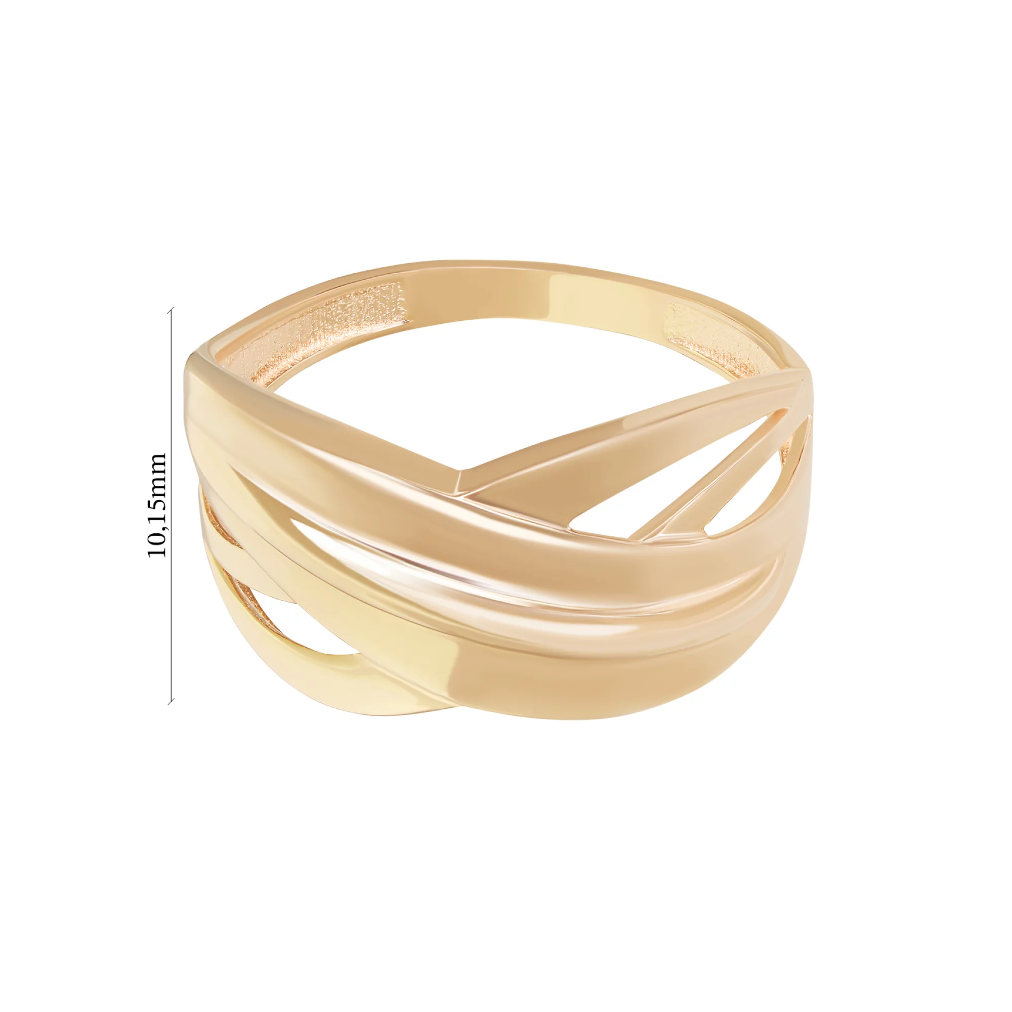 Широкое кольцо из красного золота "Плетение" - 1530965 – изображение 3