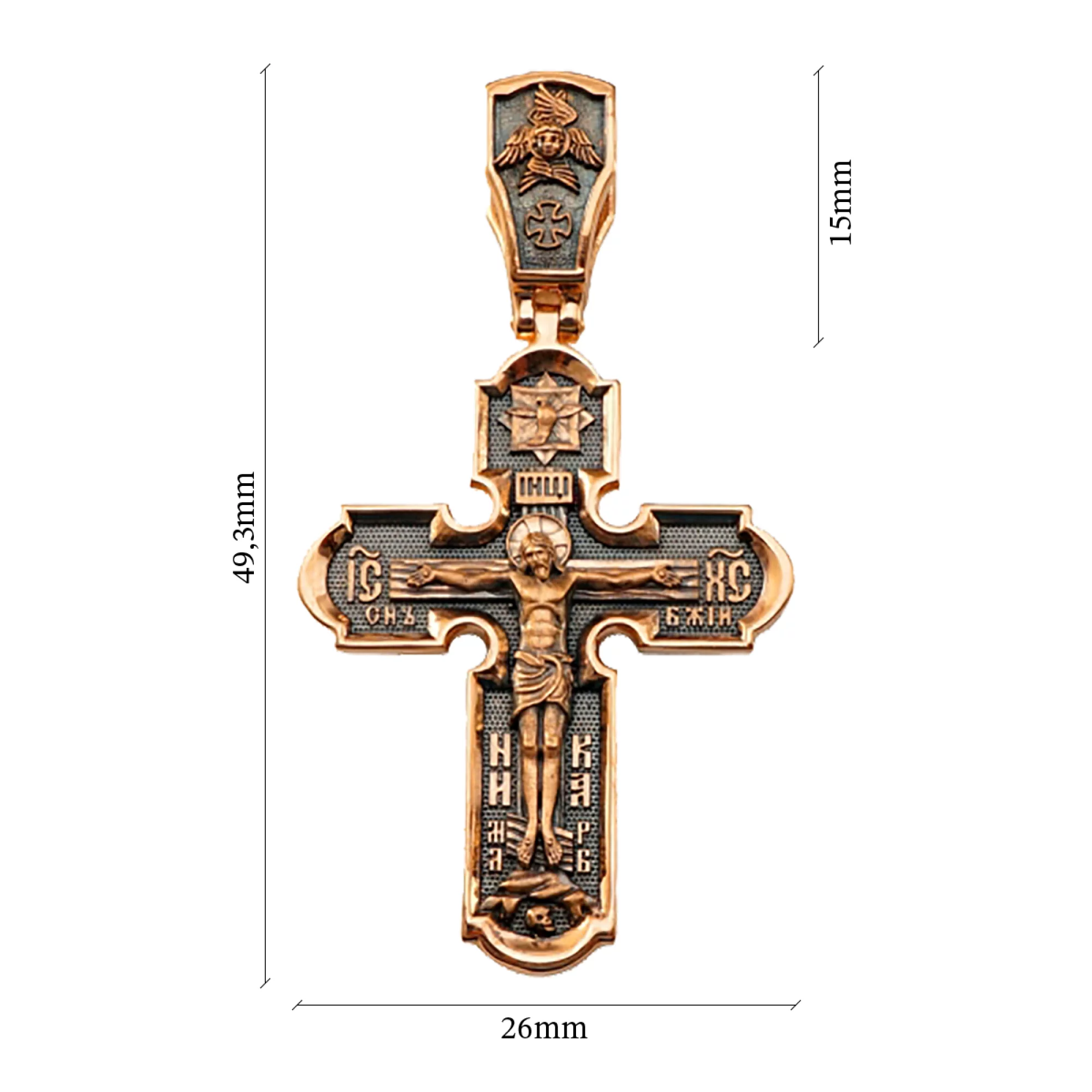 Золотой крестик с чернением - 431434 – изображение 3