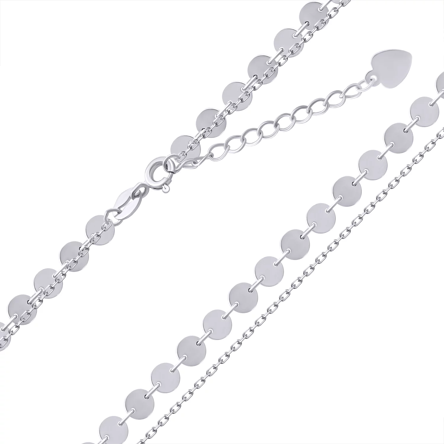 Браслет на ногу срібний з монетками з Якірним плетінням. Артикул 7509/2052685: ціна, відгуки, фото – купити в інтернет-магазині AURUM