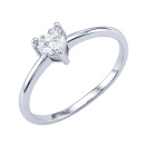 Серебряное кольцо "Сердце" с фианитом - 2159235