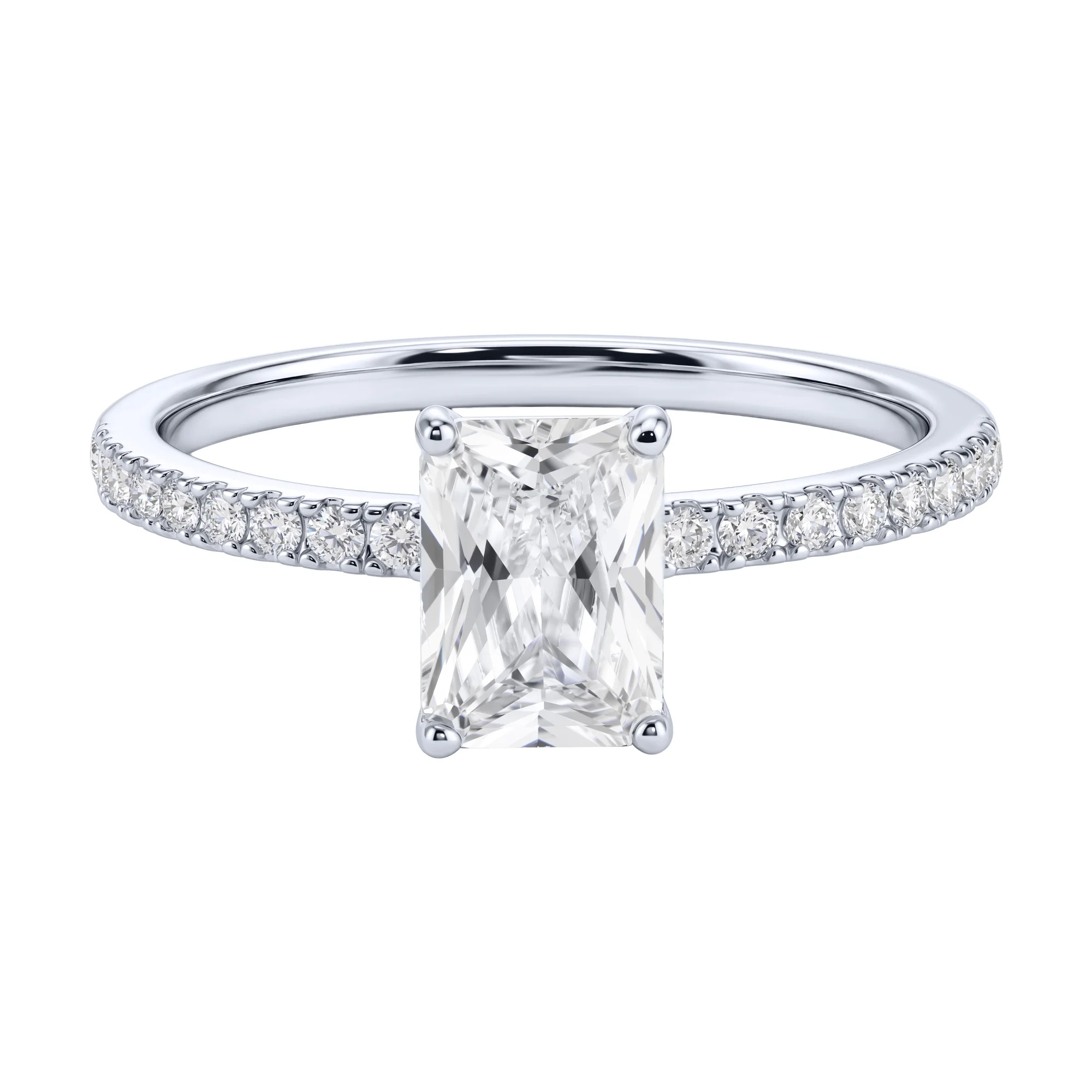 Серебряное двойное кольцо 2 в 1 с фианитами - 2289418 - 2