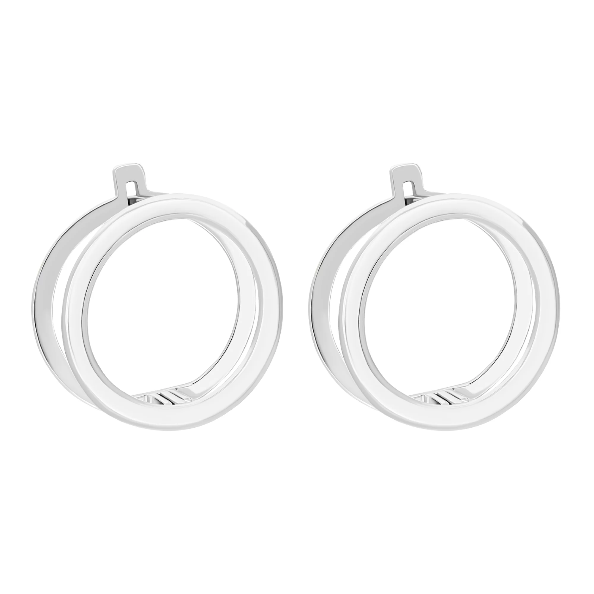 Сережки круглої форми в сріблі - 1593757 – зображення 1