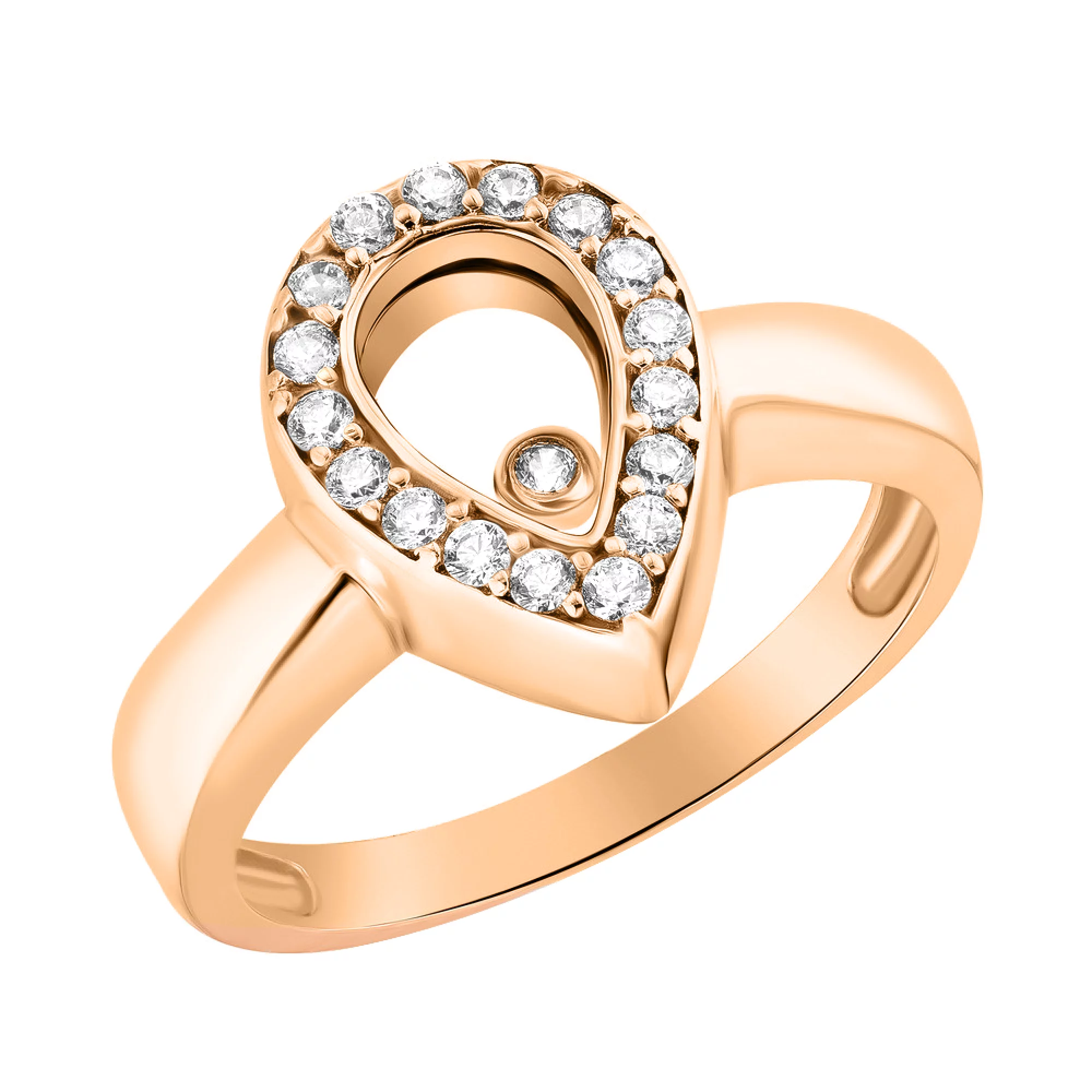 Золотое кольцо с фианитами - 1516874 – изображение 1