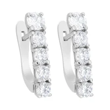 Сережки срібні з доріжкою фіанітів - 1594201