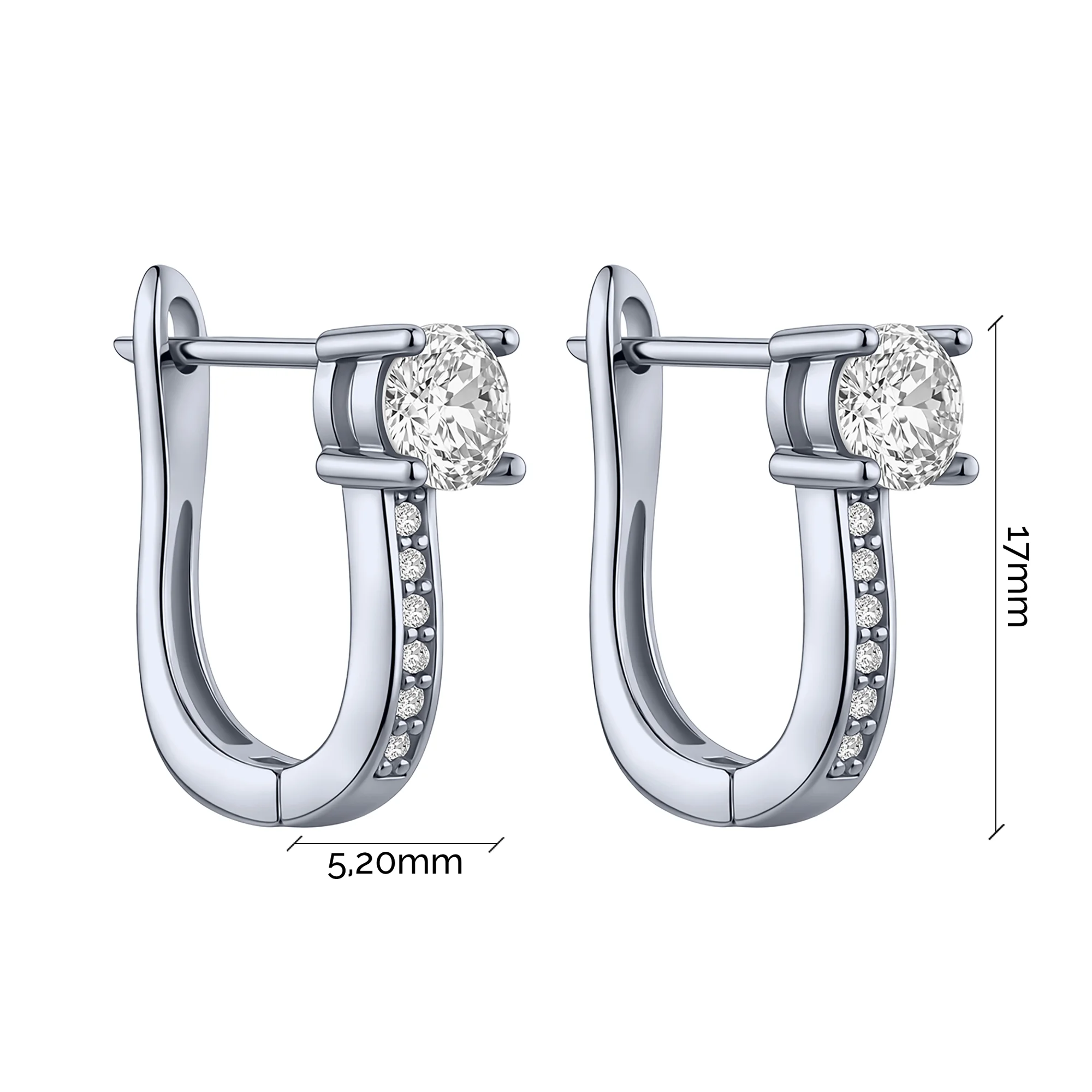 Серебряные серьги с фианитами - 2098632 - 3