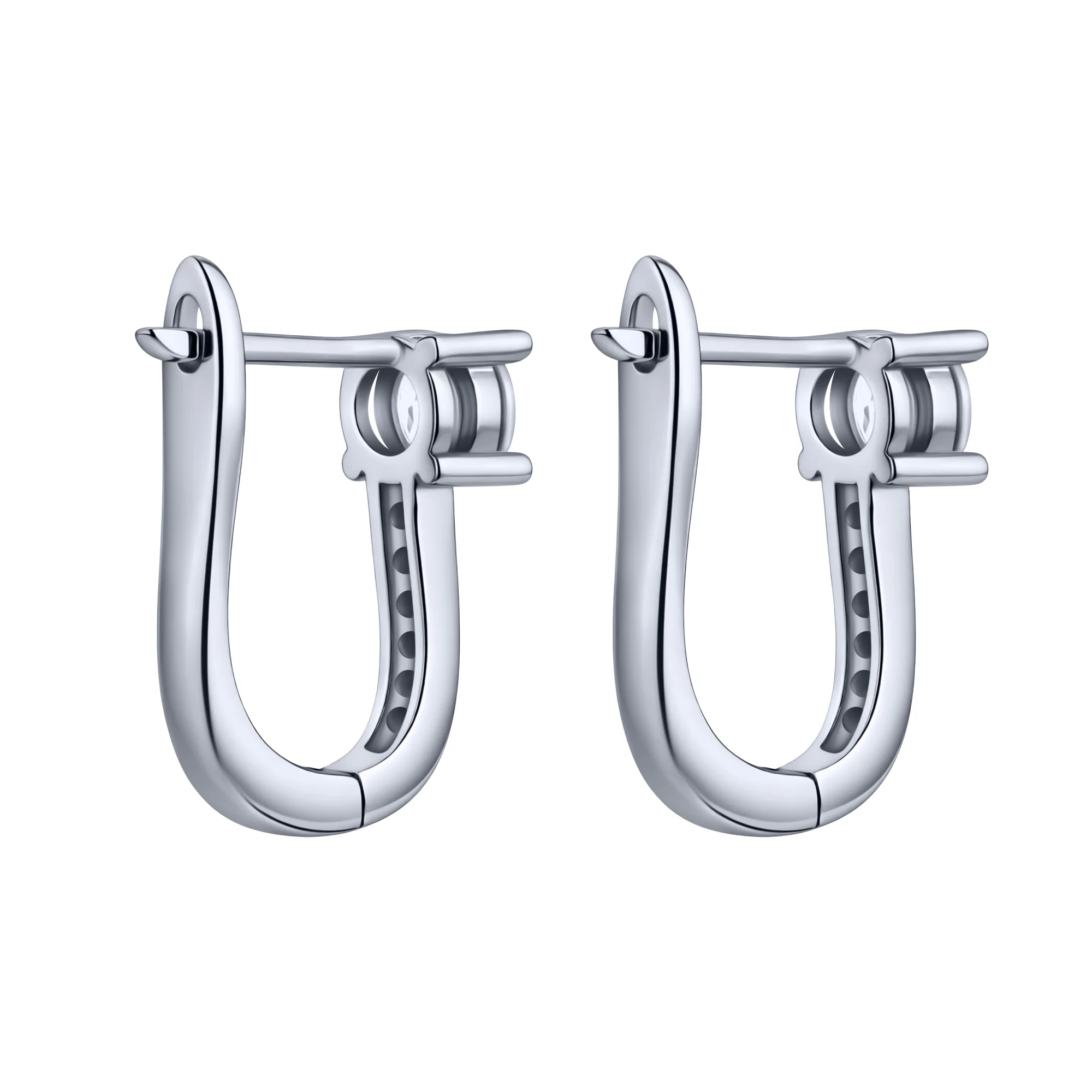 Серебряные серьги с фианитами - 2098632 - 2
