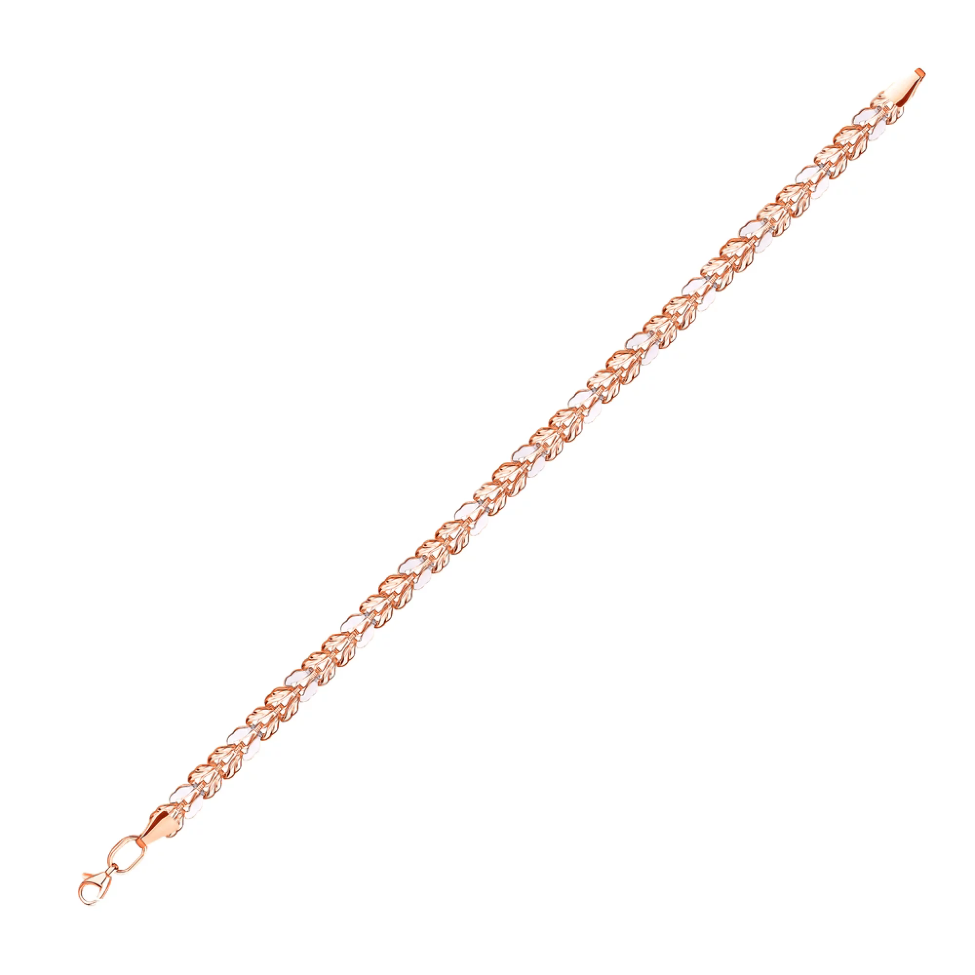Браслет из комбинированного золота с плетением фантазия - 969523 – изображение 1