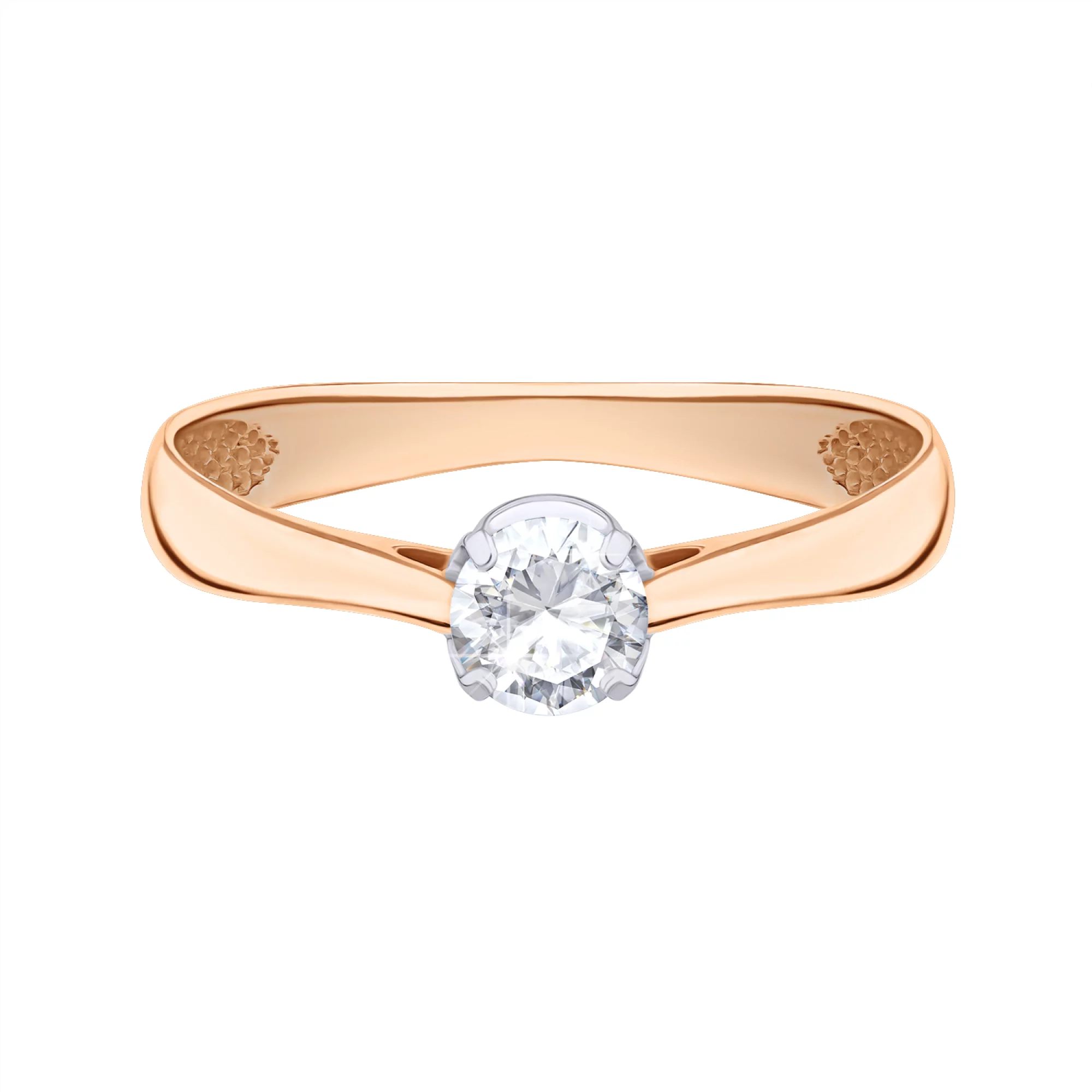 Золотое кольцо с фианитом - 483115 – изображение 2