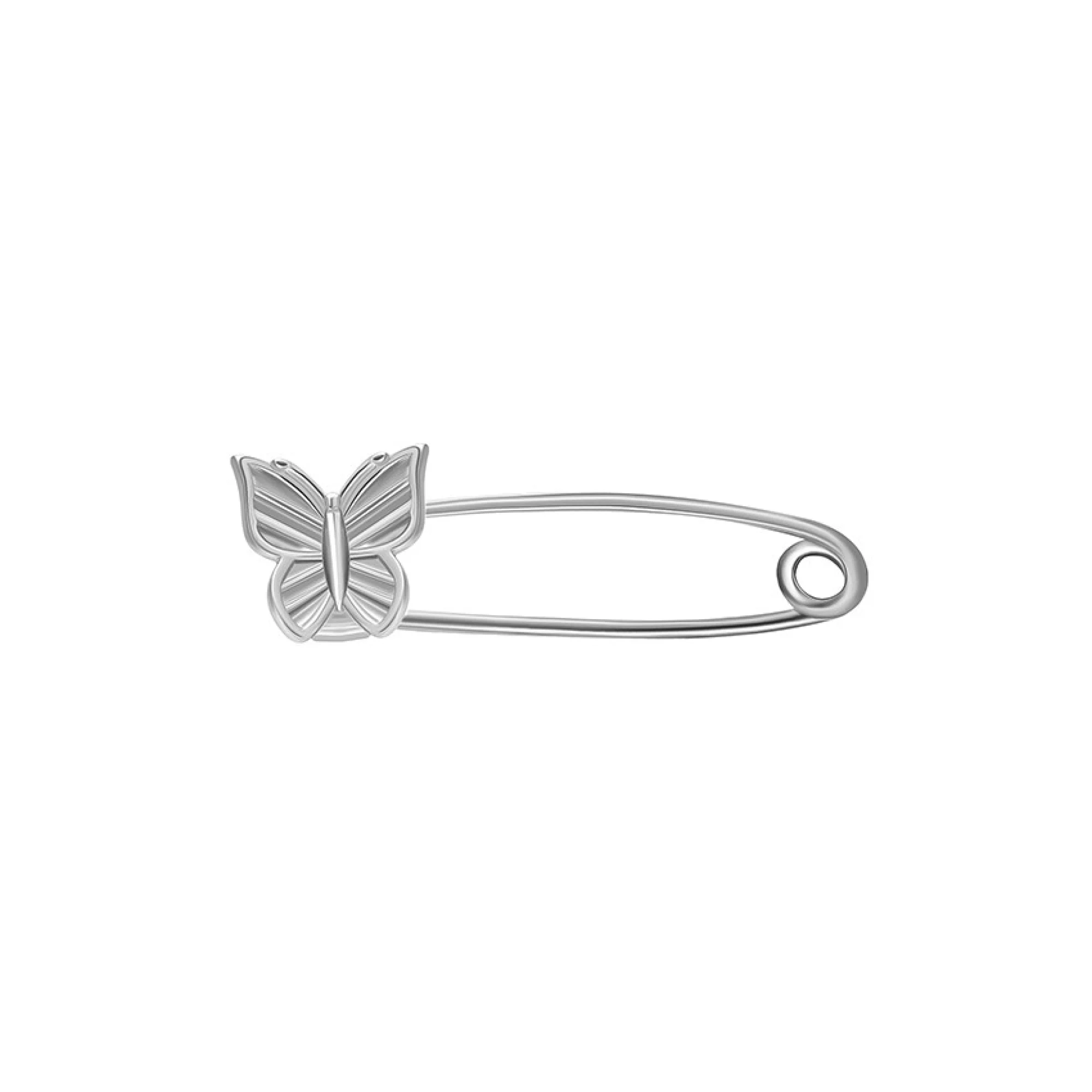 Булавка из серебра "Бабочка" - 430939 – изображение 1