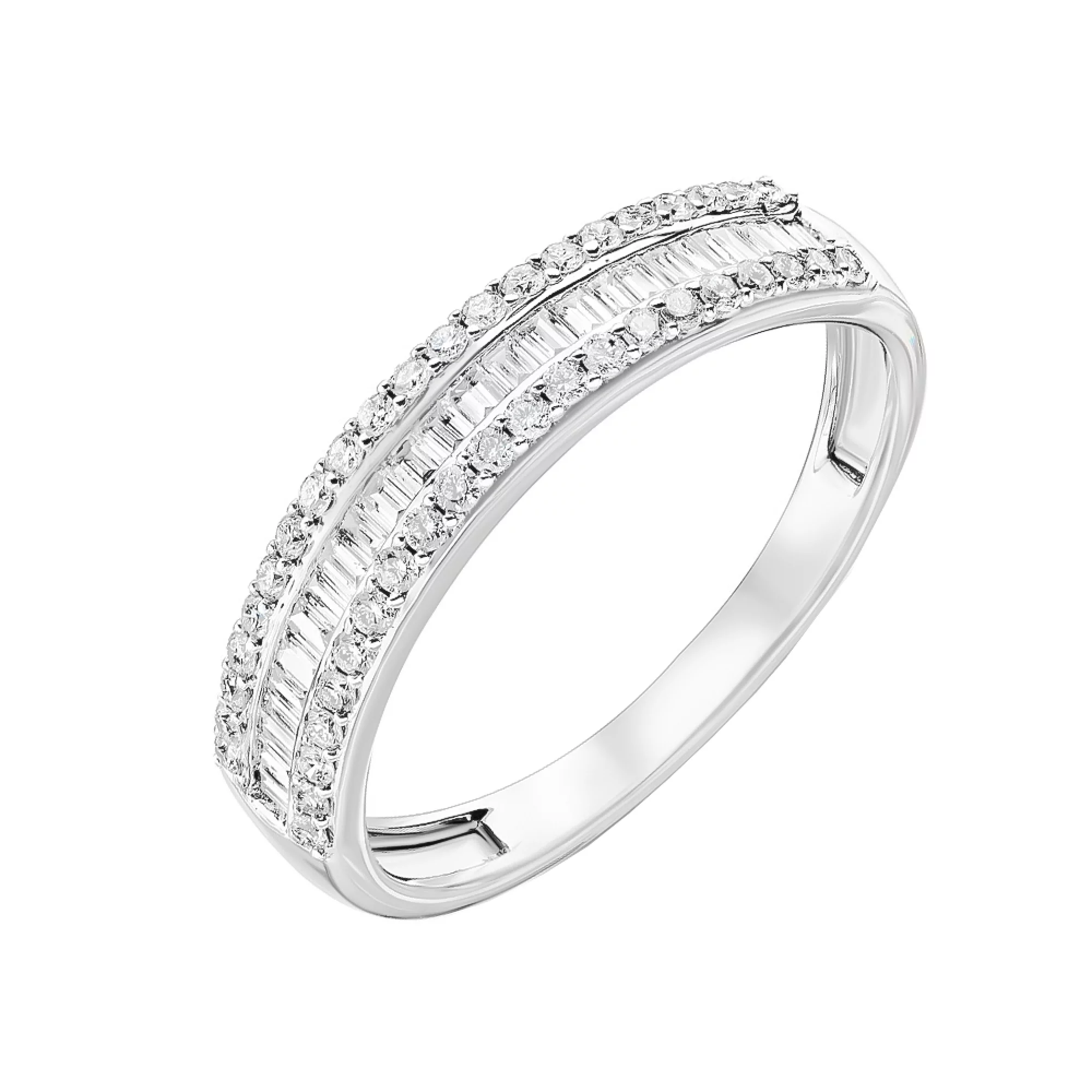 Золотое кольцо с дорожкой бриллиантов - 1670359 – изображение 1