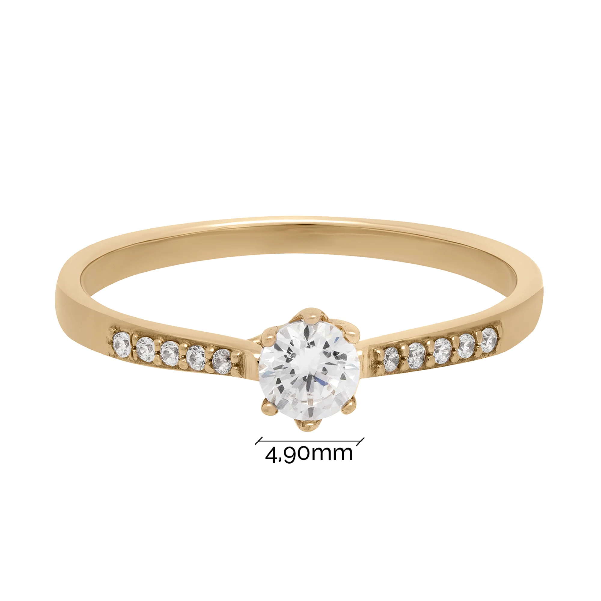 Кольцо с фианитами из красного золота - 1690071 - 5