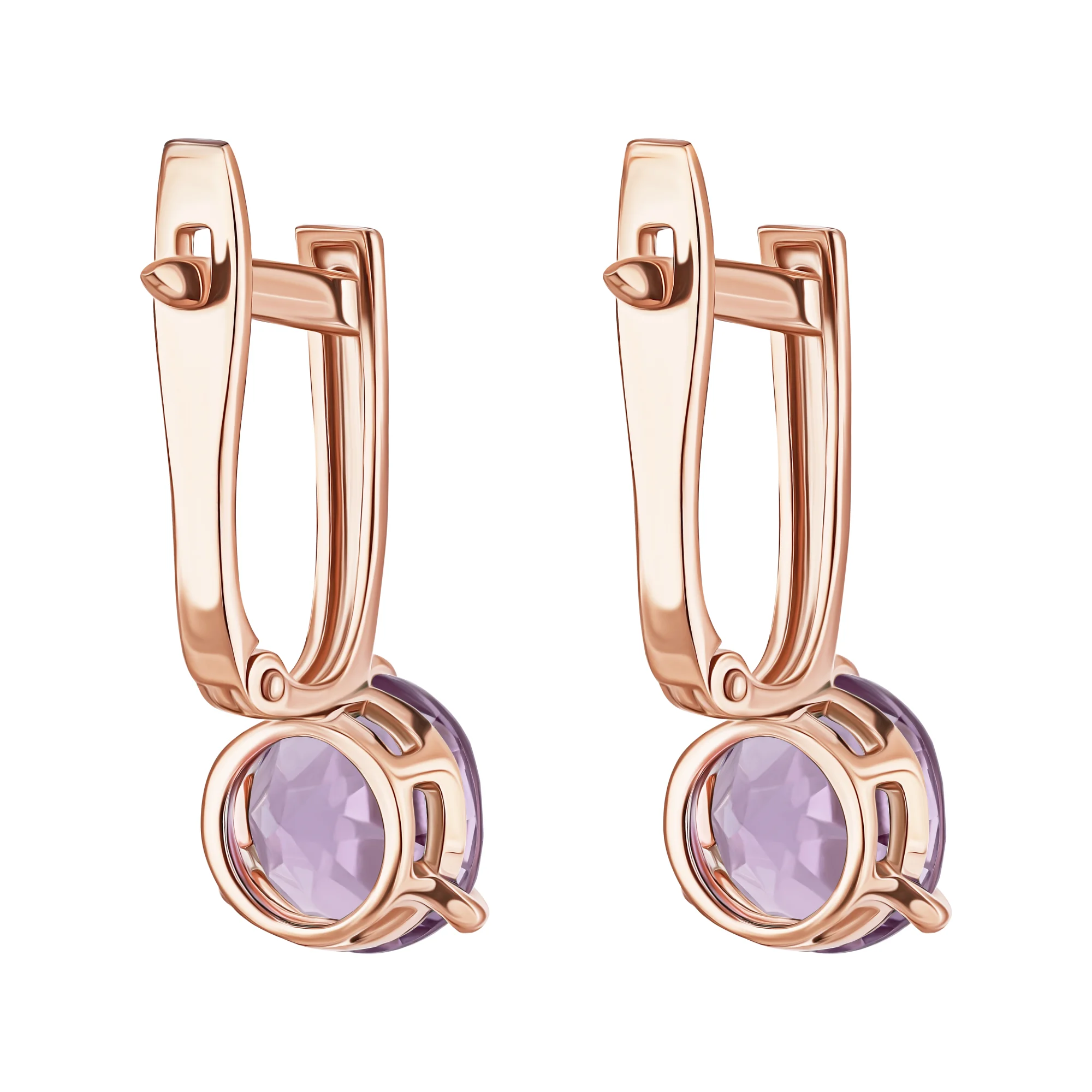 Серьги из красного золота с аметистом - 2055383 - 2