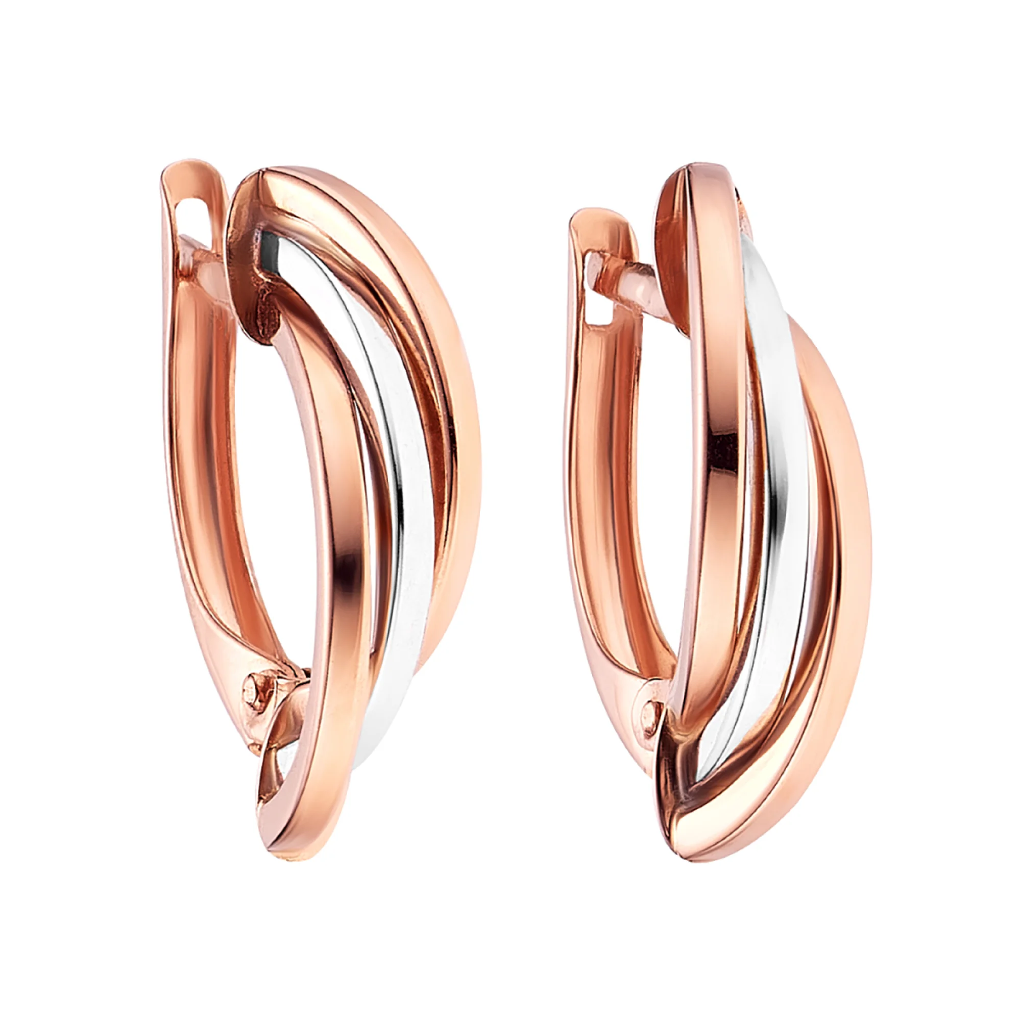 Серьги из комбинированного золота - 603292 - 1