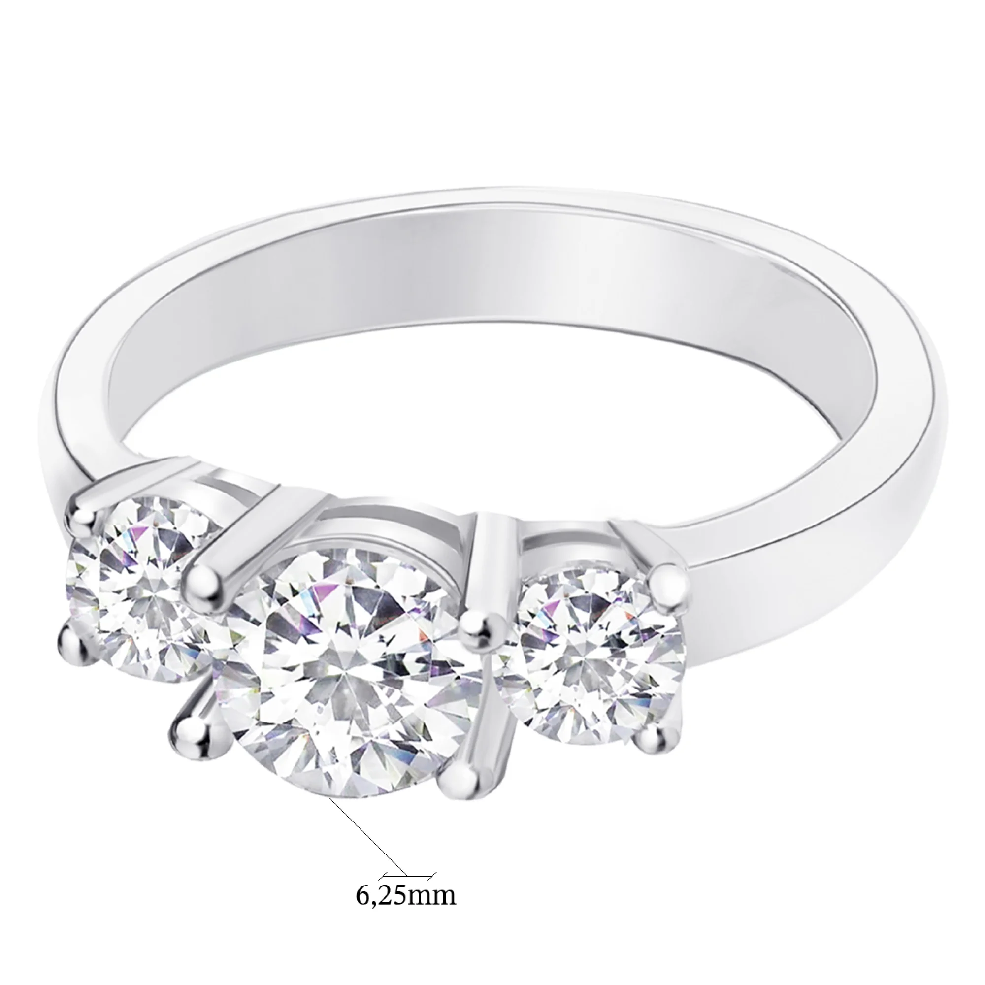 Кольцо из серебра с фианитами - 1297344 - 2