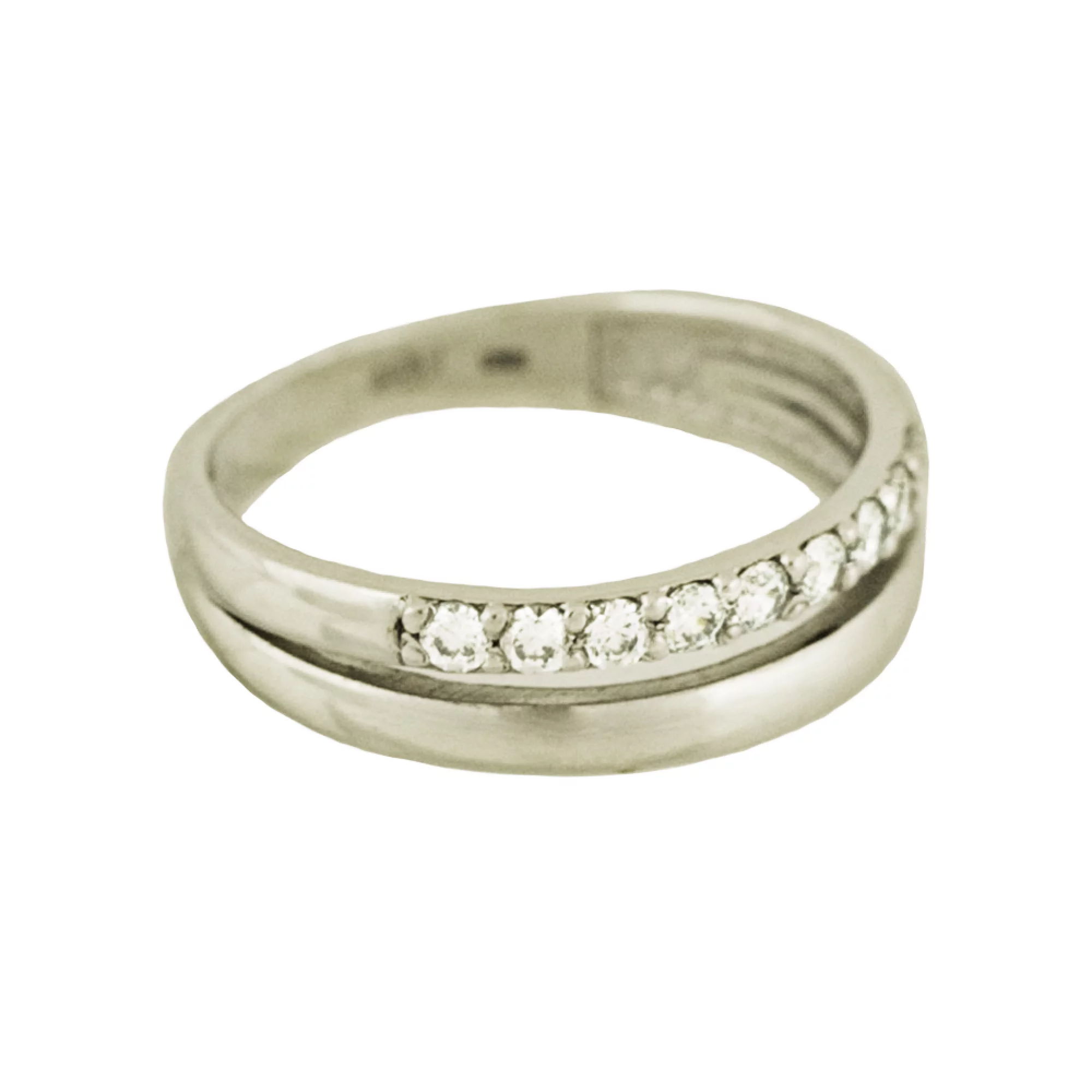 Серебряное кольцо с фианитами - 585644 – изображение 2