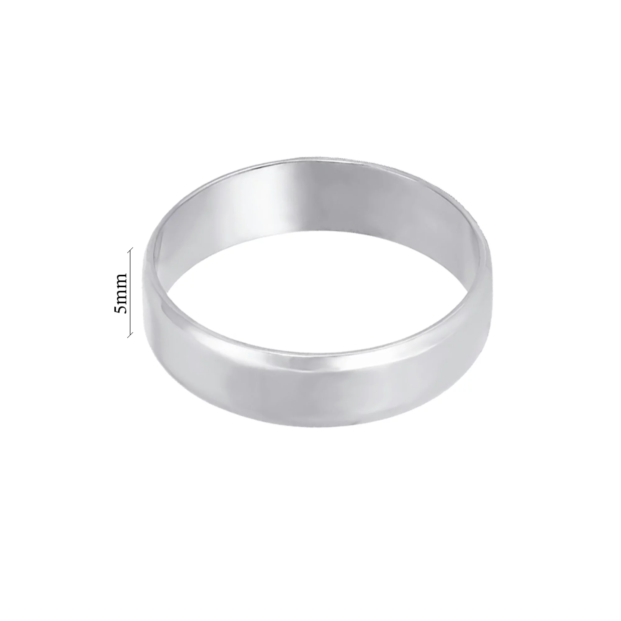 Обручальное кольцо американка с фаской из белого золота - 547225 – изображение 4