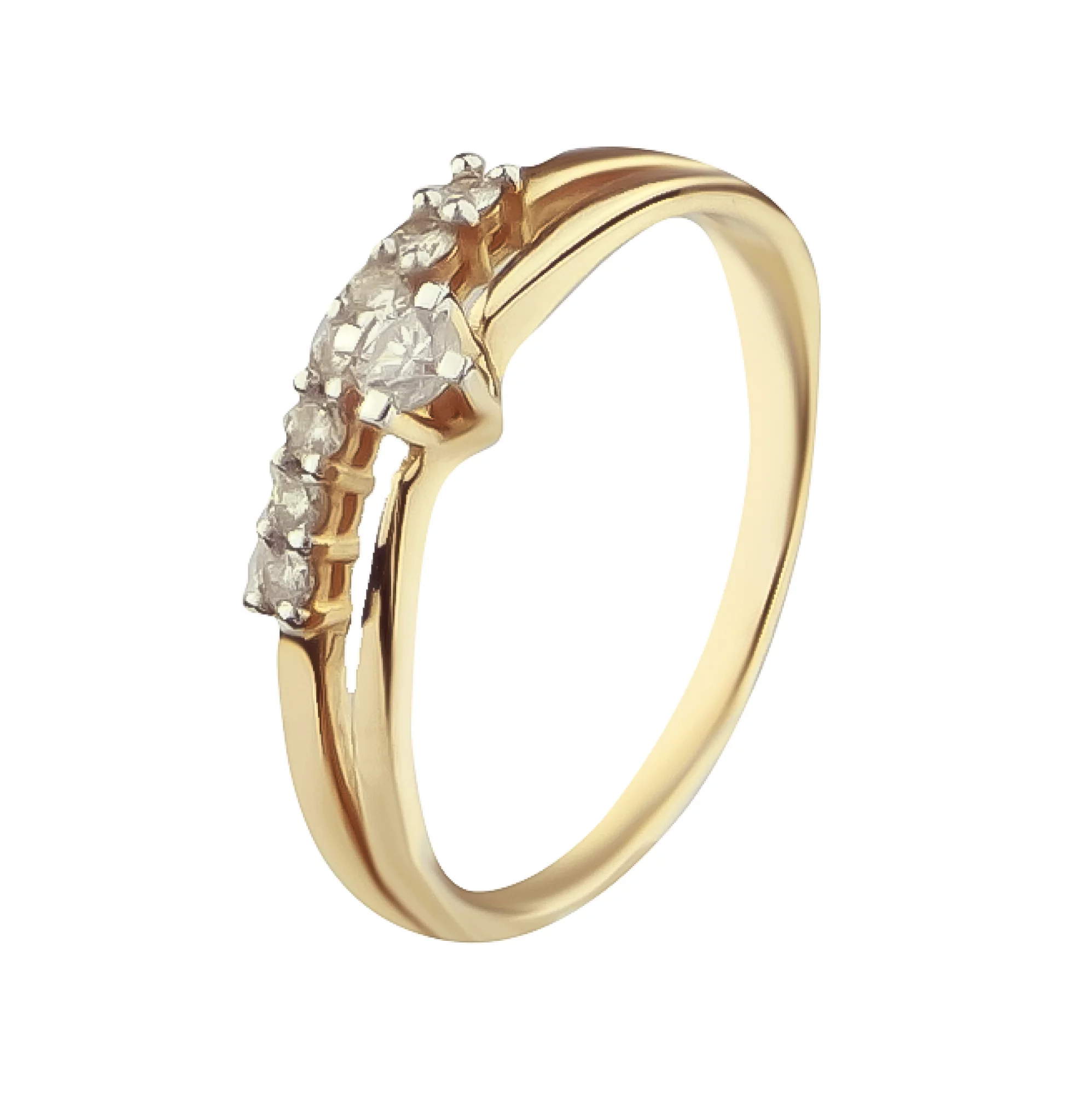 Золотое кольцо с бриллиантами - 512370 – изображение 1