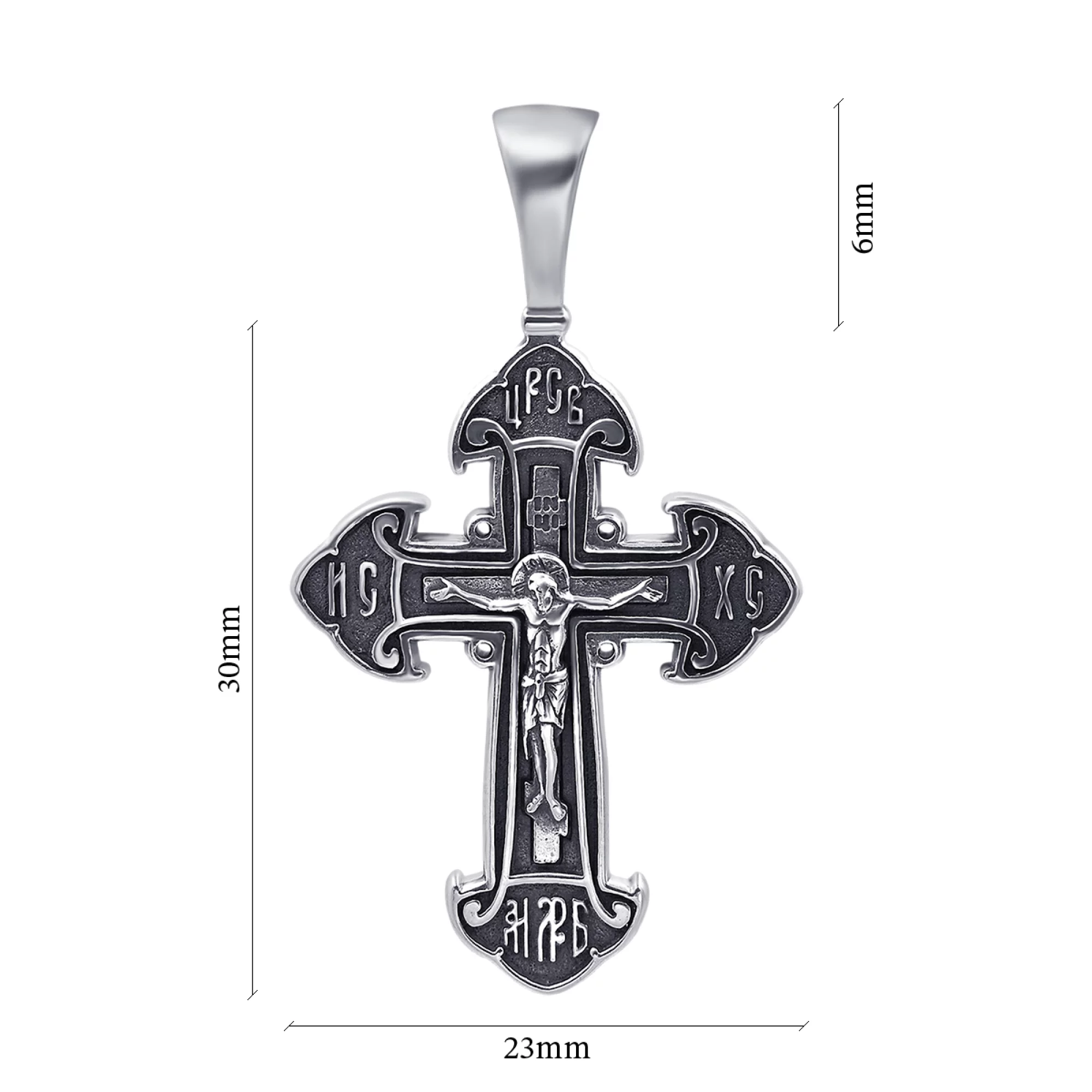 Крестик серебряный с чернением - 443380 – изображение 3