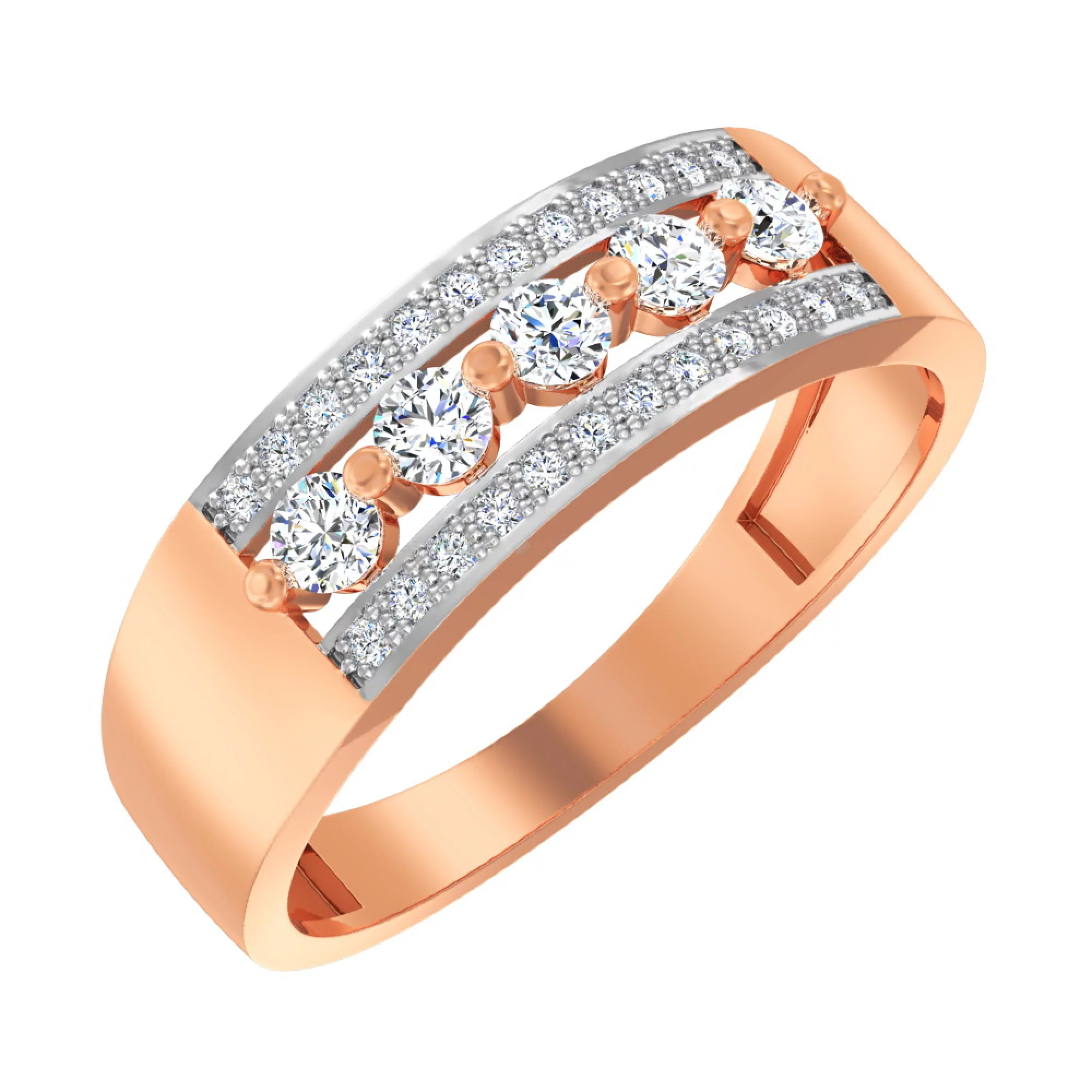 Золотое кольцо с фианитом - 585431 – изображение 1