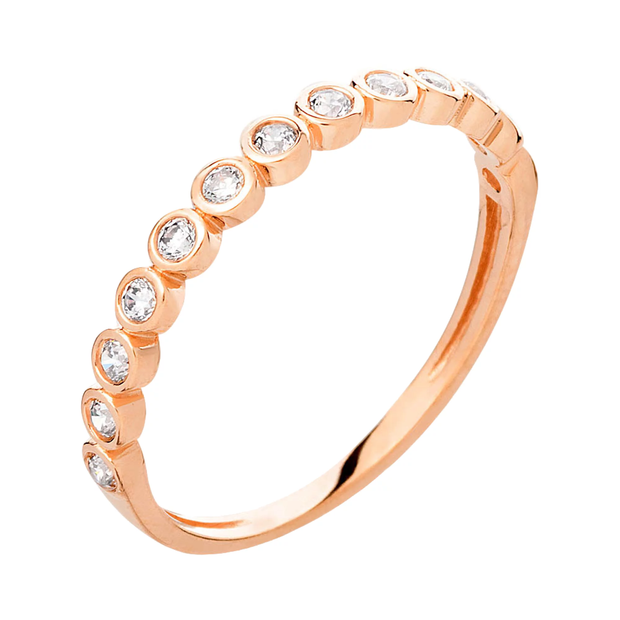 Золотое кольцо с фианитом - 585356 – изображение 1