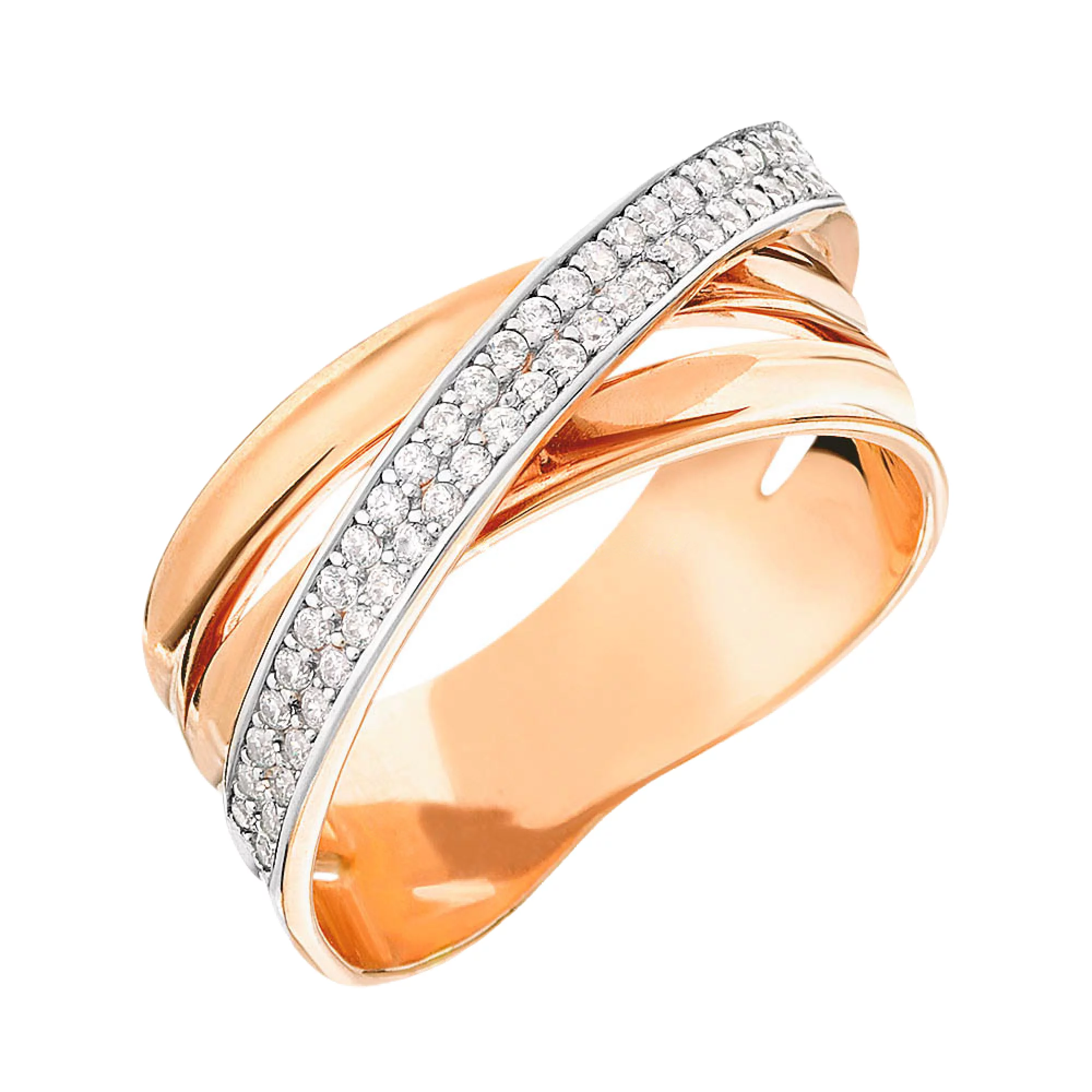 Золотое кольцо с фианитом - 585309 – изображение 1